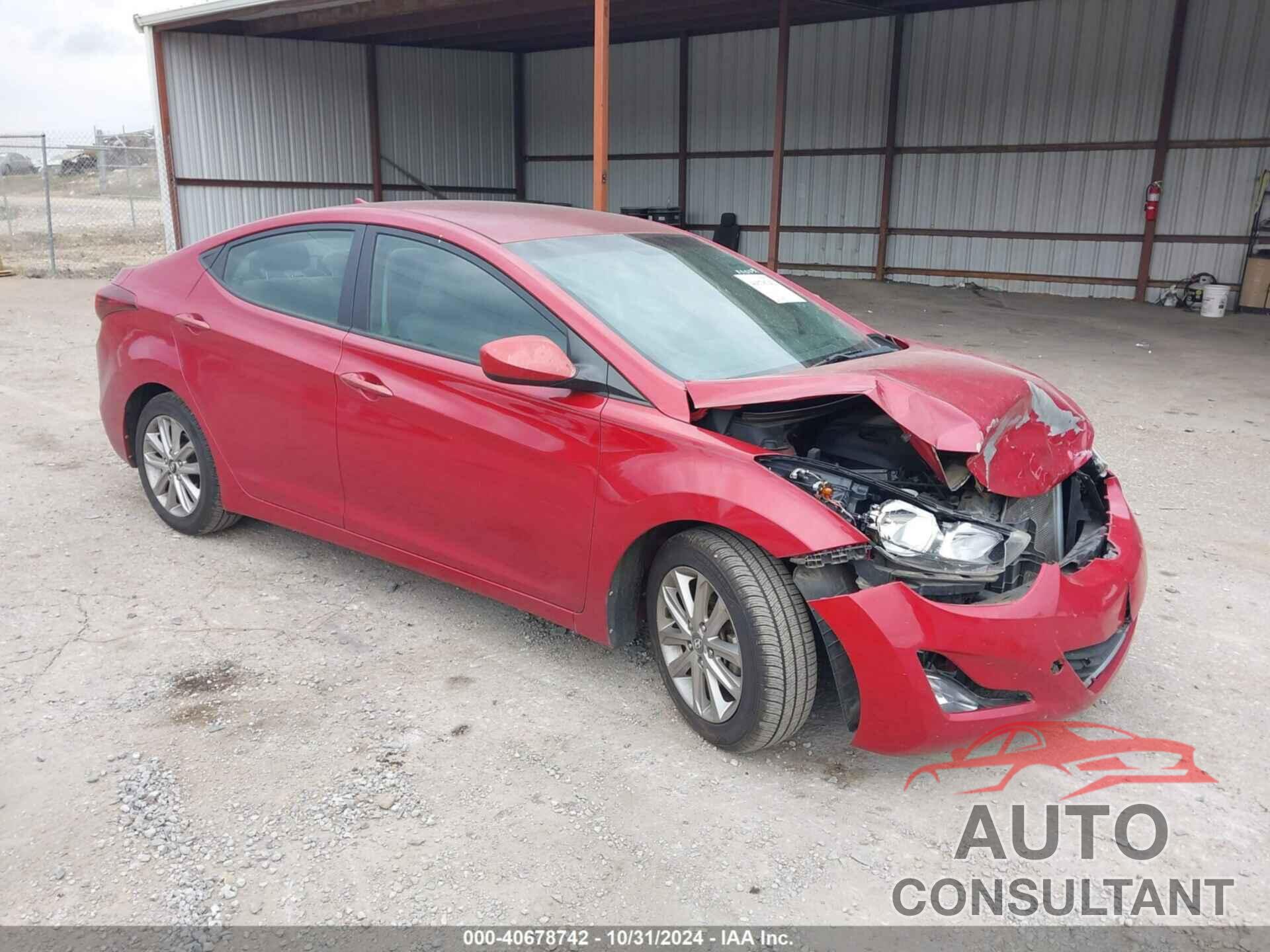 HYUNDAI ELANTRA 2016 - KMHDH4AE4GU542146