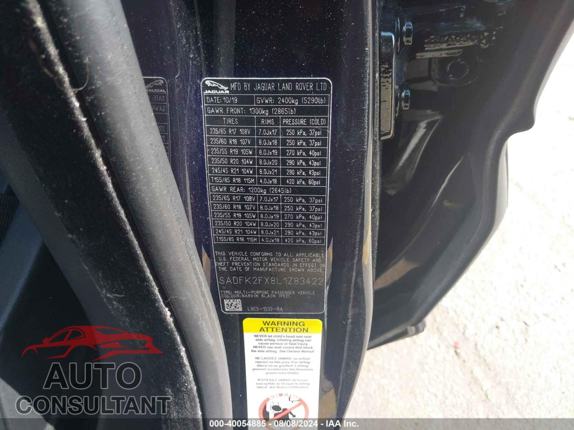 JAGUAR E-PACE 2020 - SADFK2FX8L1Z83422