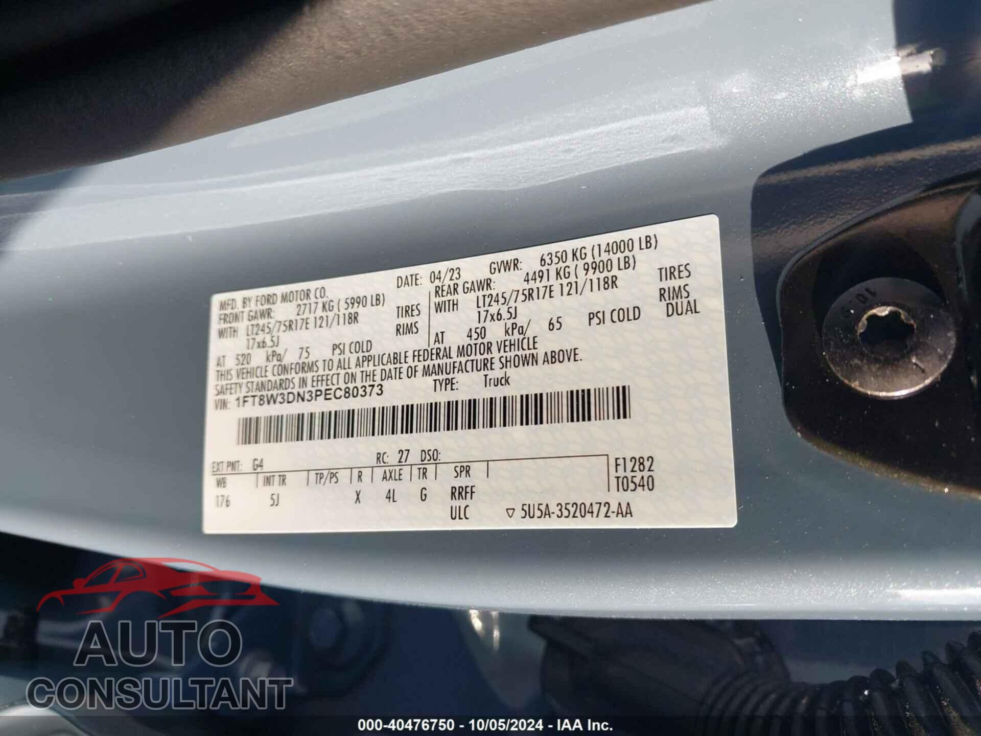 FORD F350 2023 - 1FT8W3DN3PEC80373