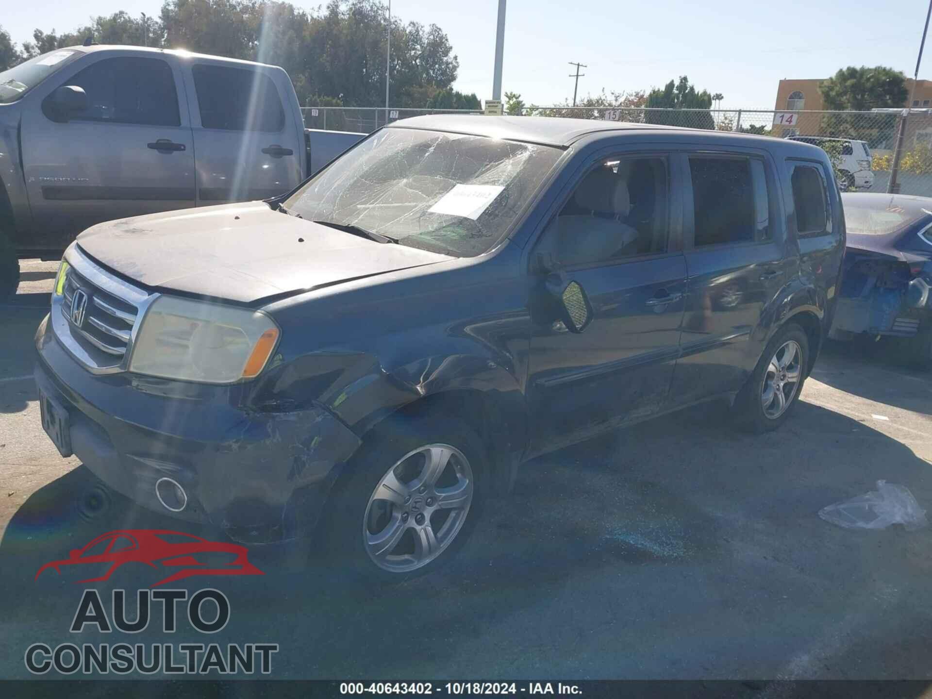 HONDA PILOT 2012 - 5FNYF3H49CB027200