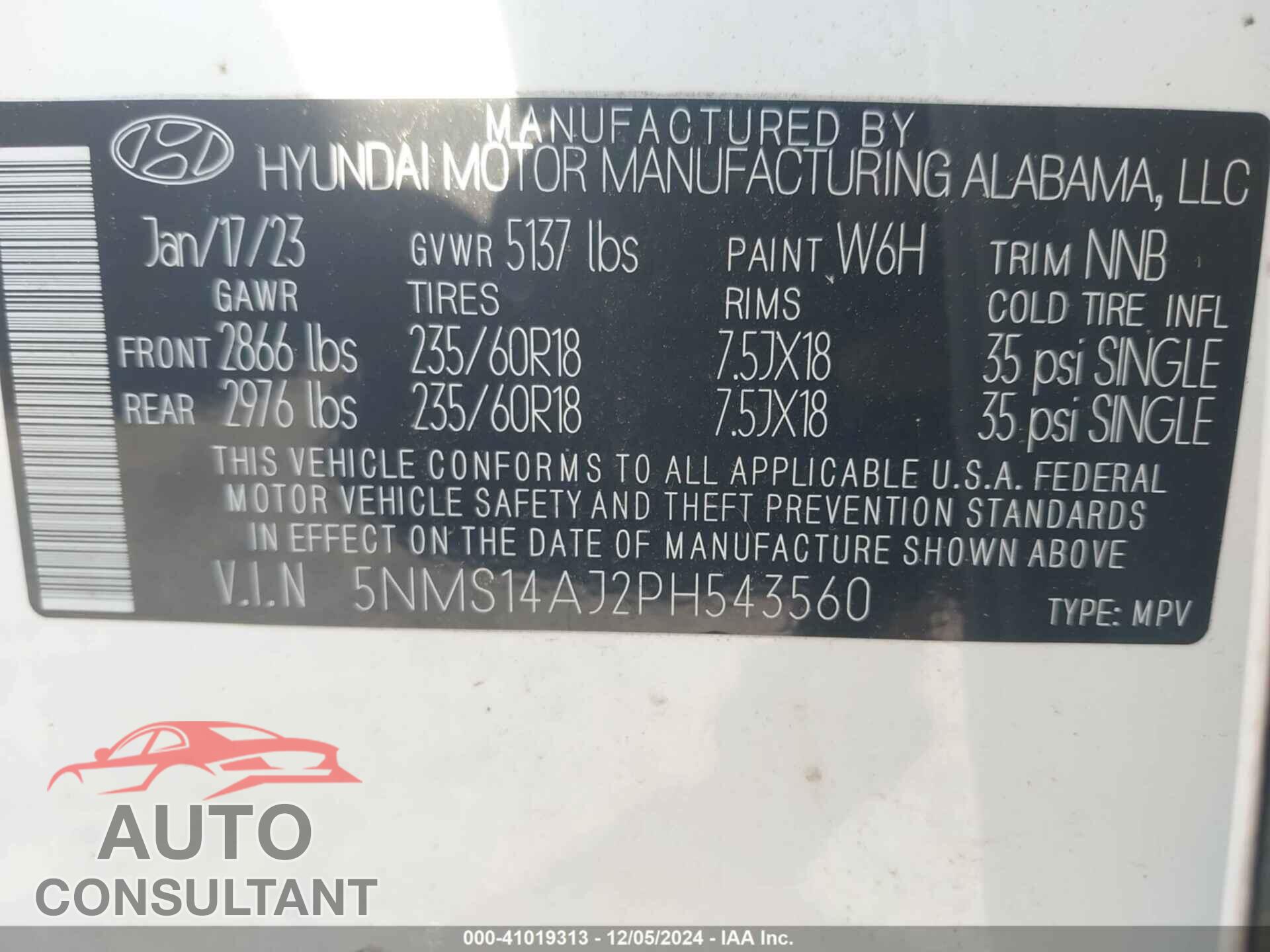 HYUNDAI SANTA FE 2023 - 5NMS14AJ2PH543560