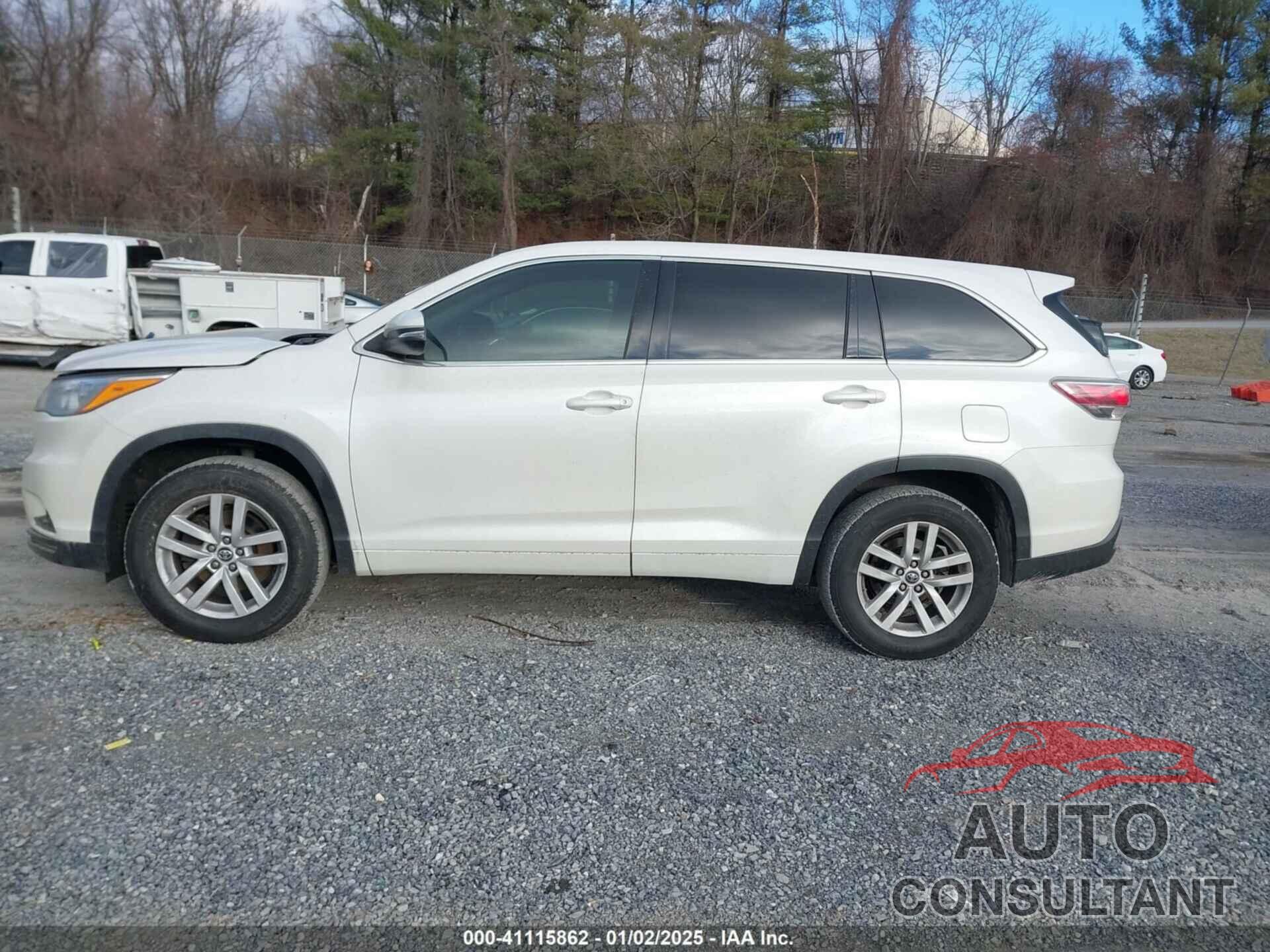 TOYOTA HIGHLANDER 2016 - 5TDZKRFH0GS154945
