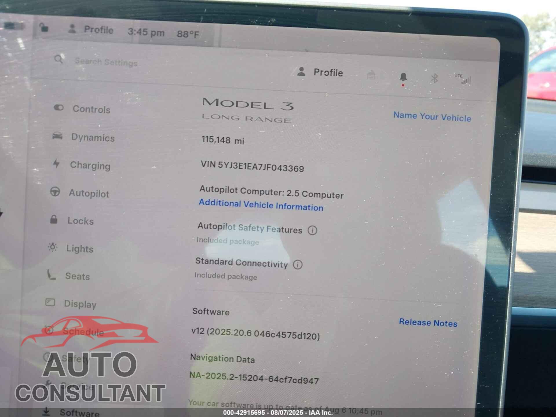 TESLA MODEL 3 2018 - 5YJ3E1EA7JF043369