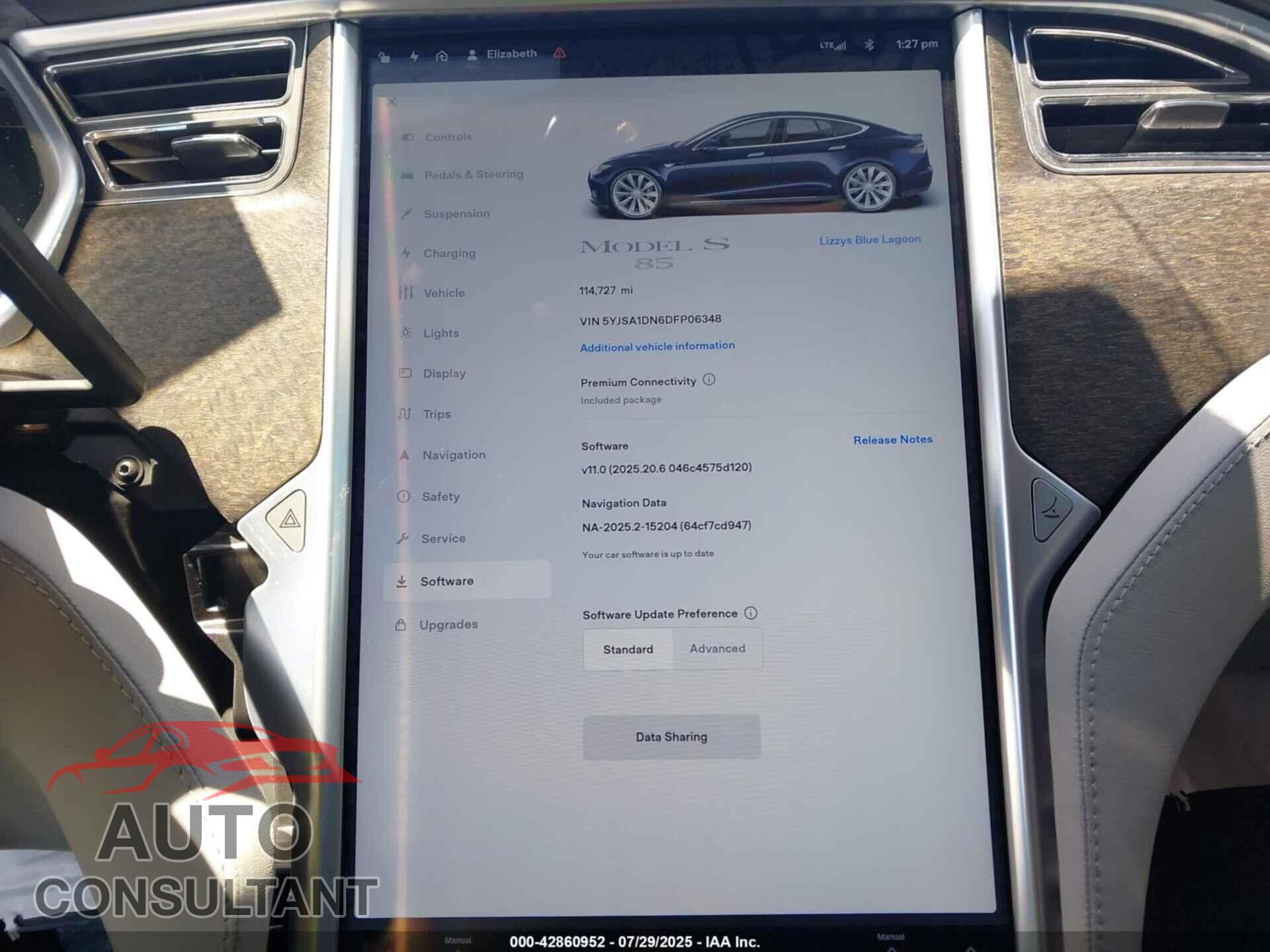 TESLA MODEL S 2013 - 5YJSA1DN6DFP06348