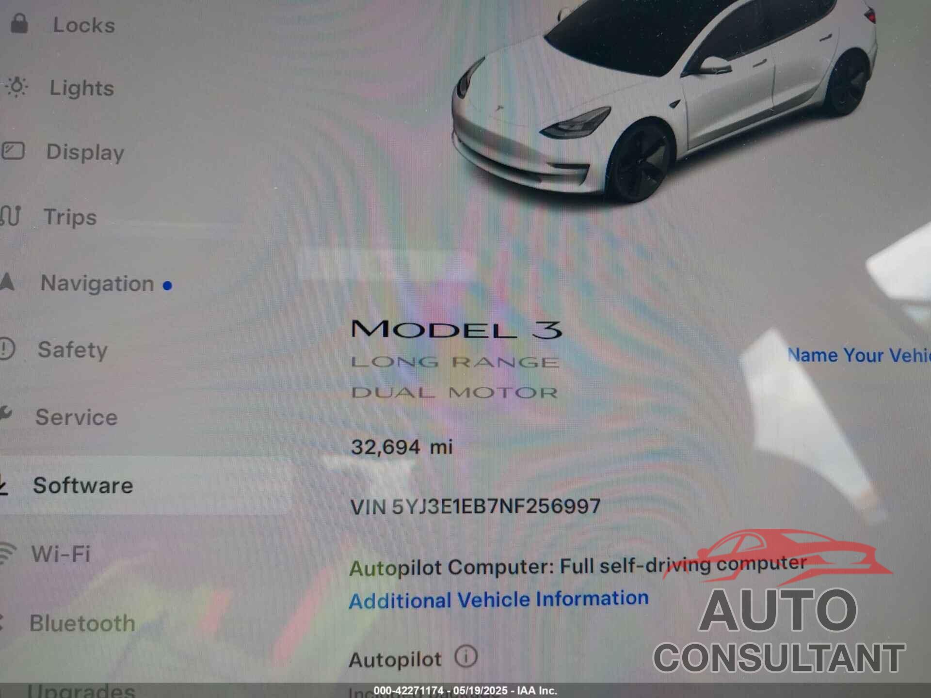 TESLA MODEL 3 2022 - 5YJ3E1EB7NF256997