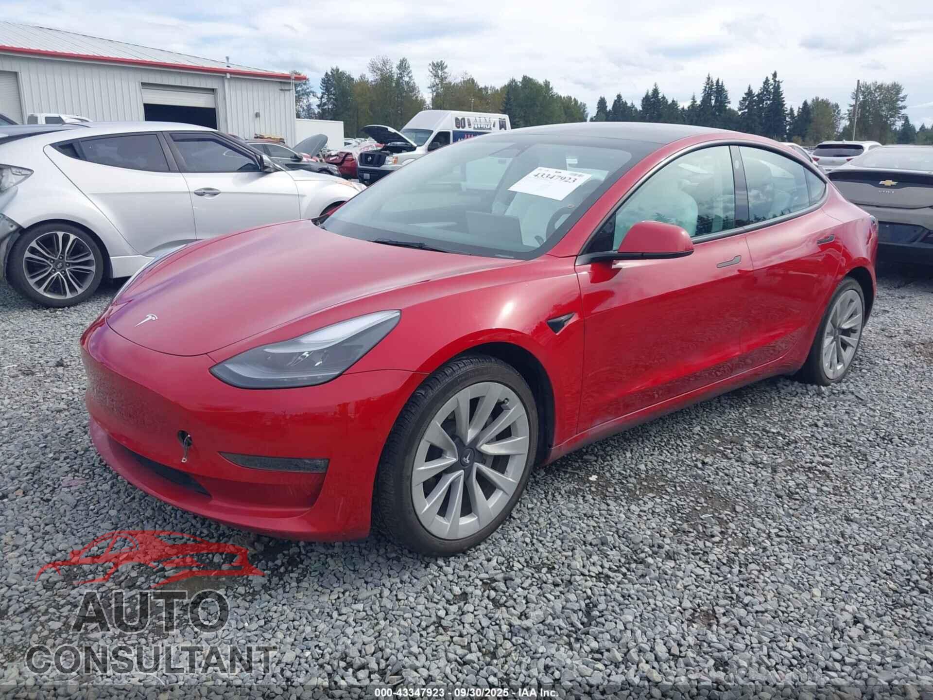 TESLA MODEL 3 2022 - 5YJ3E1EB5NF349971