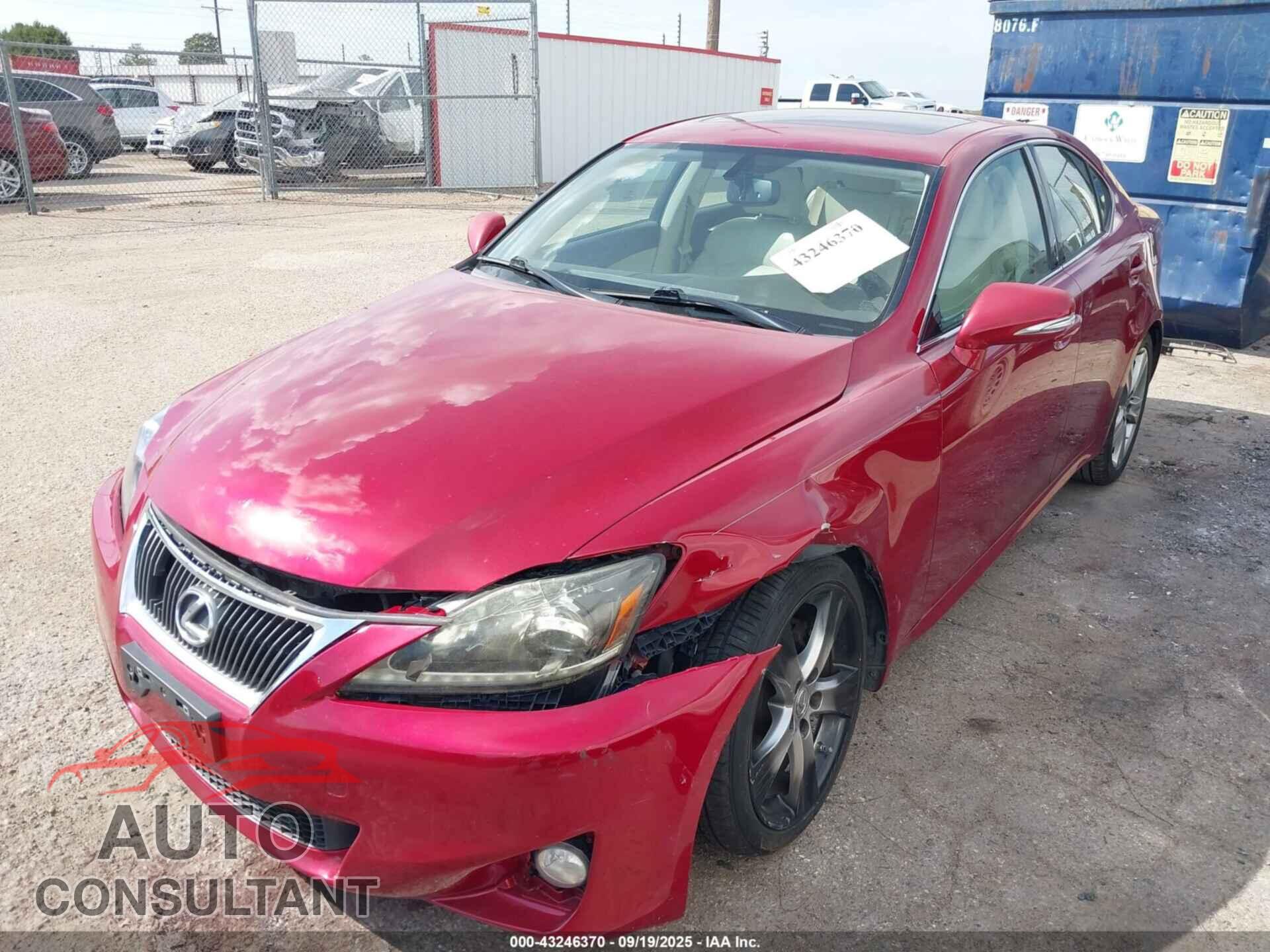 LEXUS IS 250 2012 - JTHBF5C21C5162839
