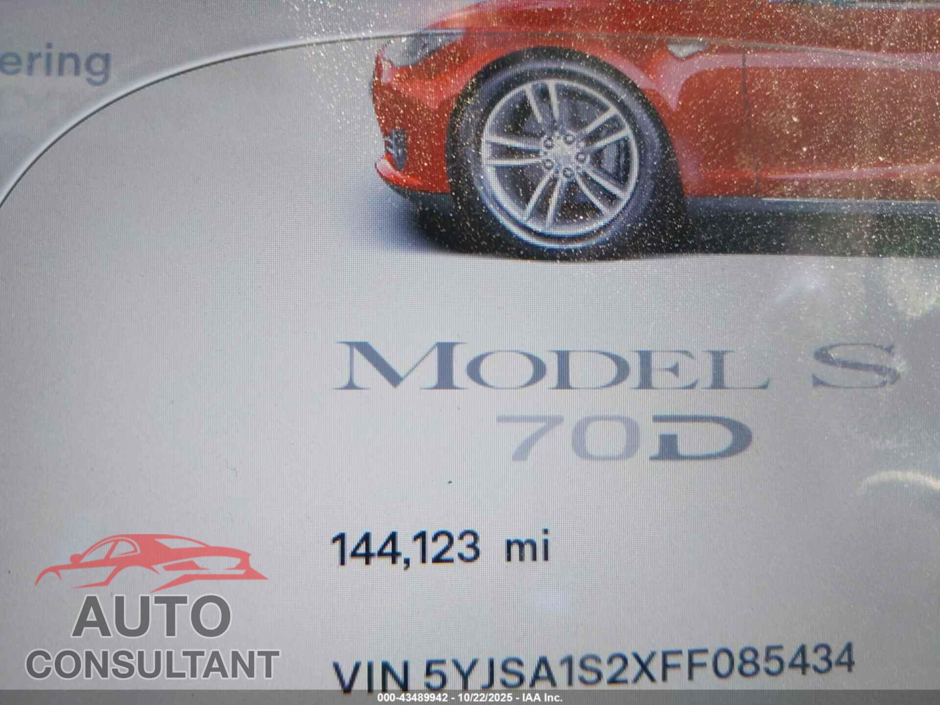 TESLA MODEL S 2015 - 5YJSA1S2XFF085434