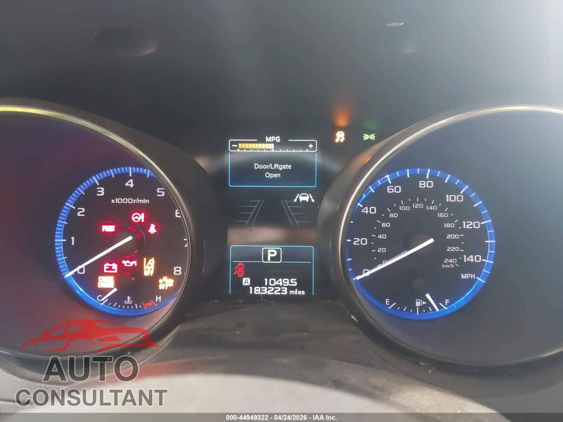 SUBARU OUTBACK 2019 - 4S4BSABC2K3373473