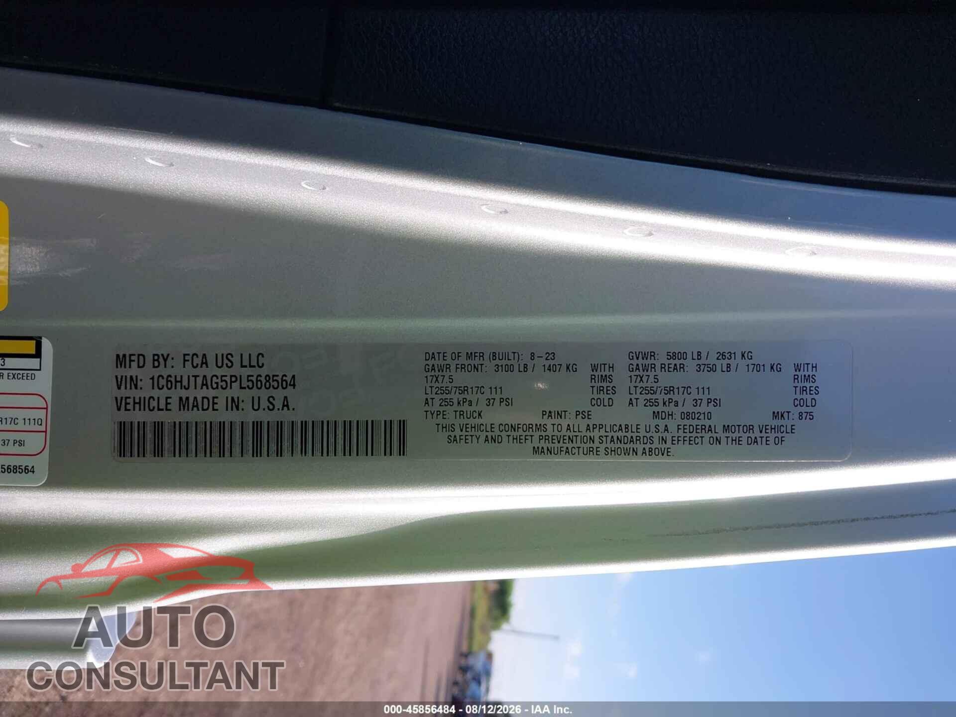 JEEP GLADIATOR 2023 - 1C6HJTAG5PL568564