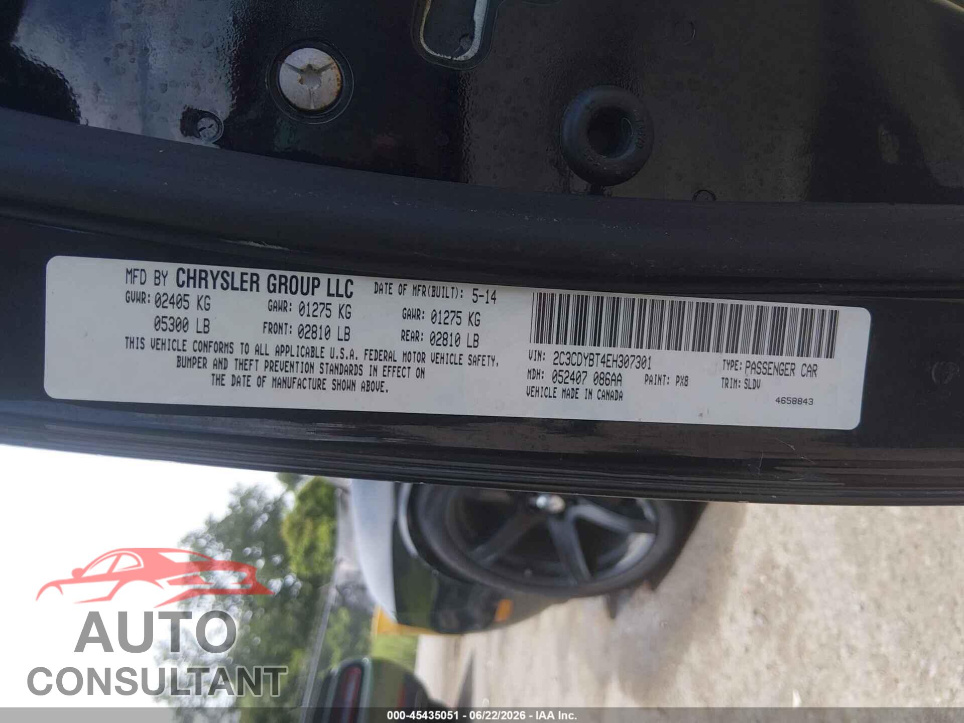 DODGE CHALLENGER 2014 - 2C3CDYBT4EH307301