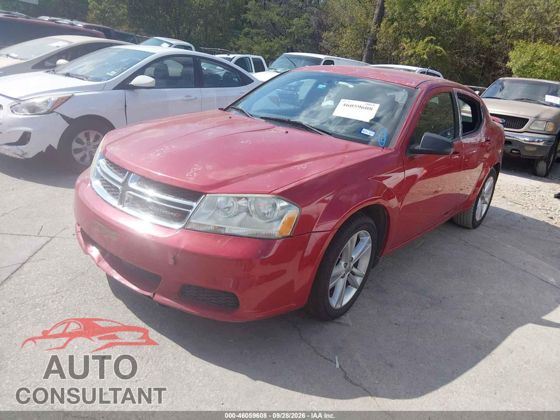DODGE AVENGER 2012 - 1C3CDZAG6CN314202