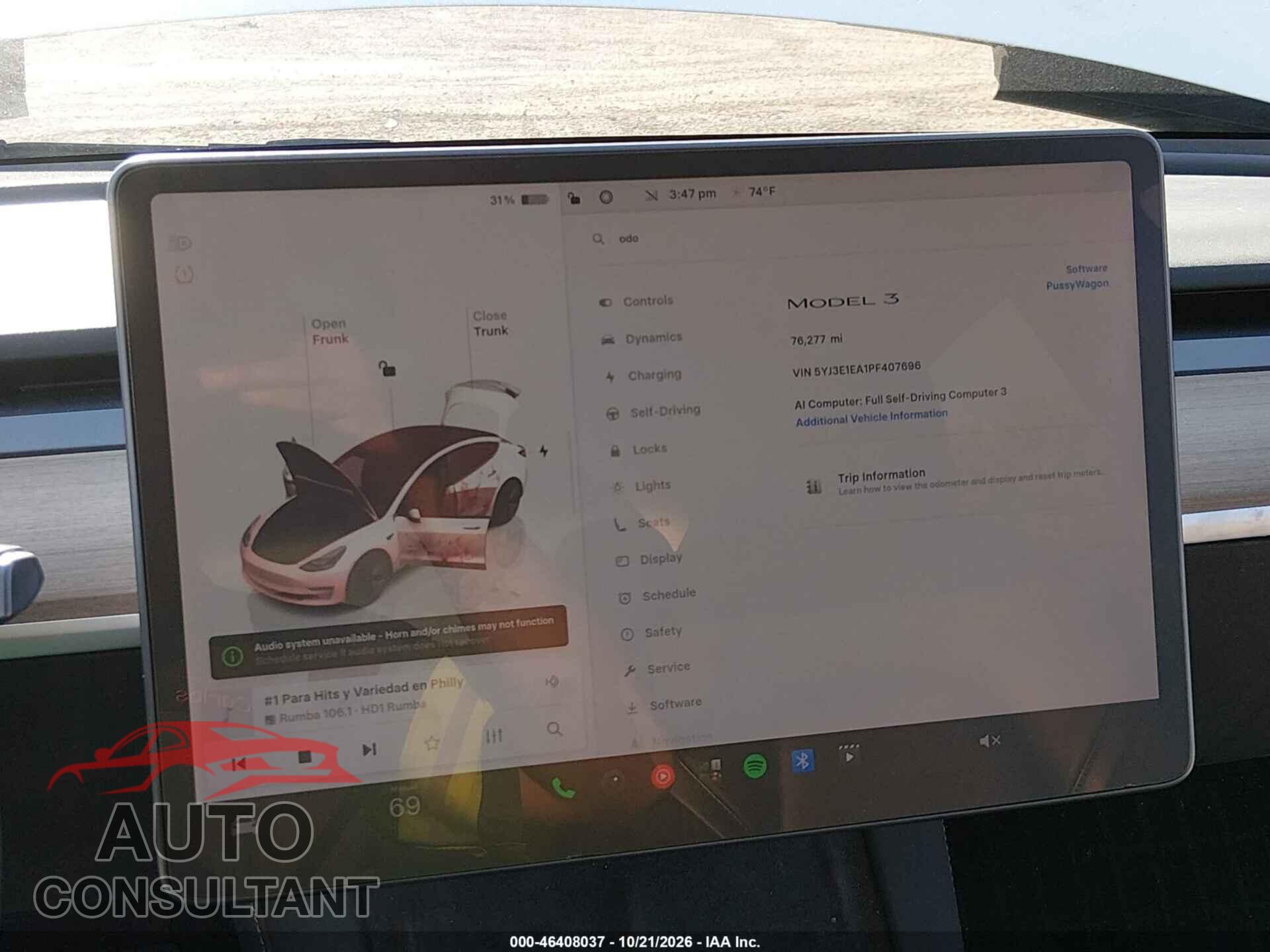 TESLA MODEL 3 2023 - 5YJ3E1EA1PF407696