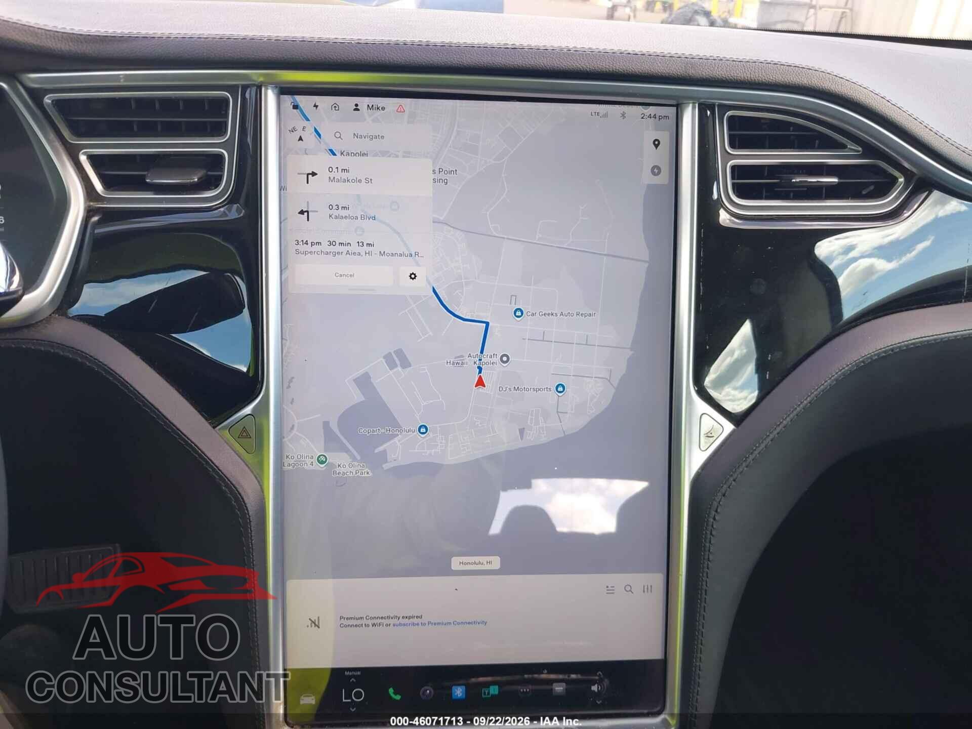 TESLA MODEL S 2013 - 5YJSA1AC7DFP11187