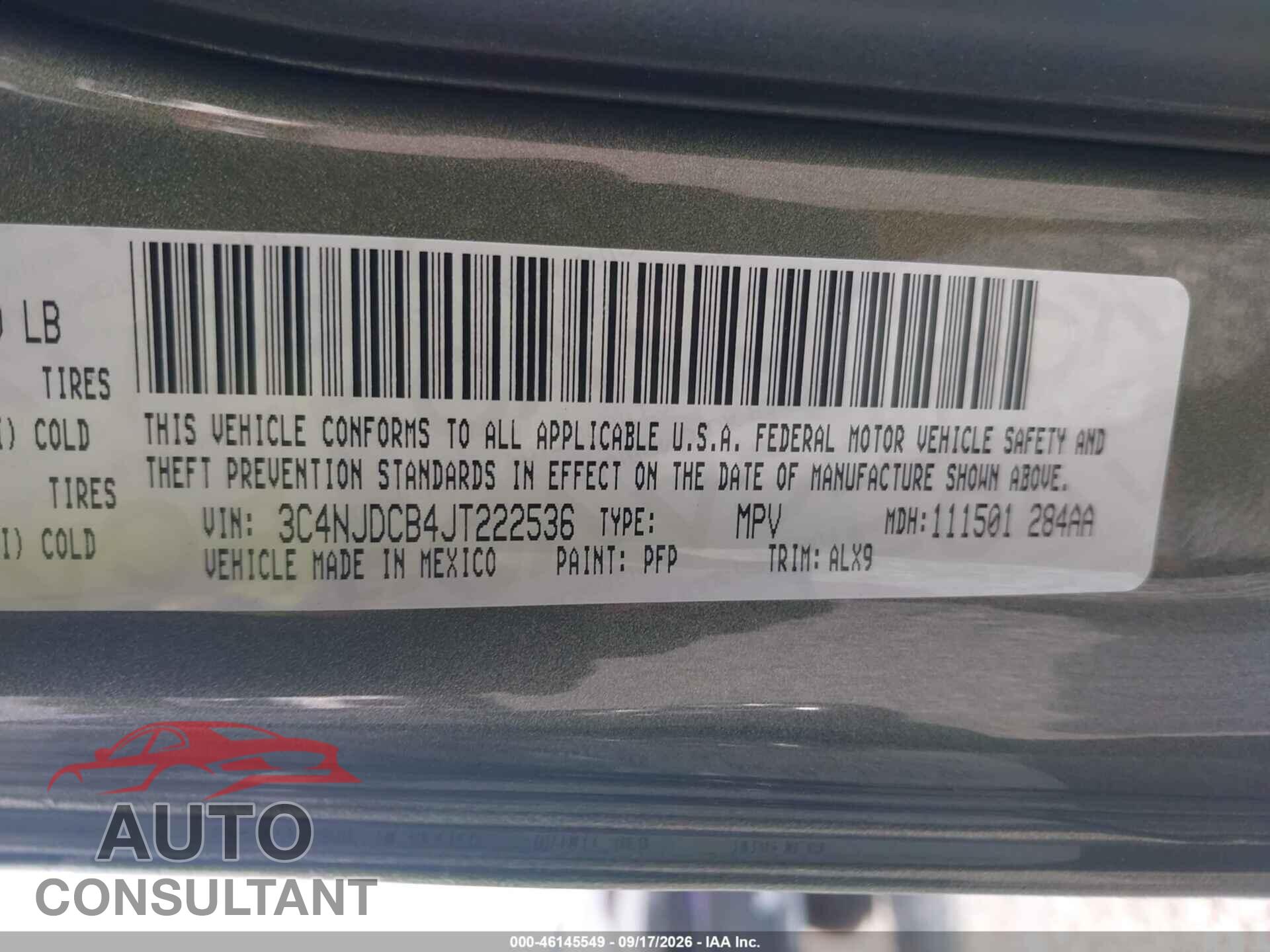 JEEP COMPASS 2018 - 3C4NJDCB4JT222536