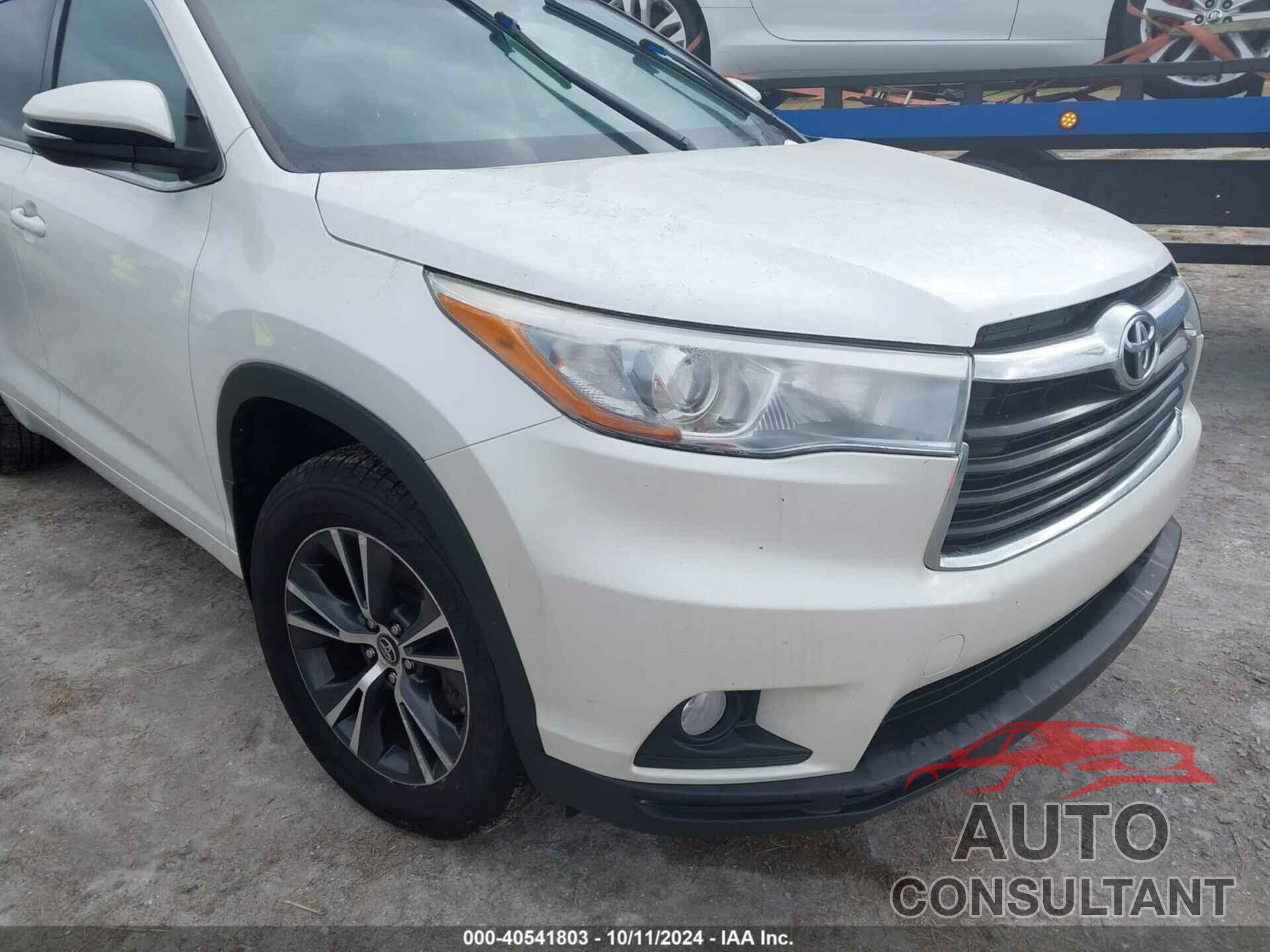 TOYOTA HIGHLANDER 2016 - 5TDJKRFH4GS261199