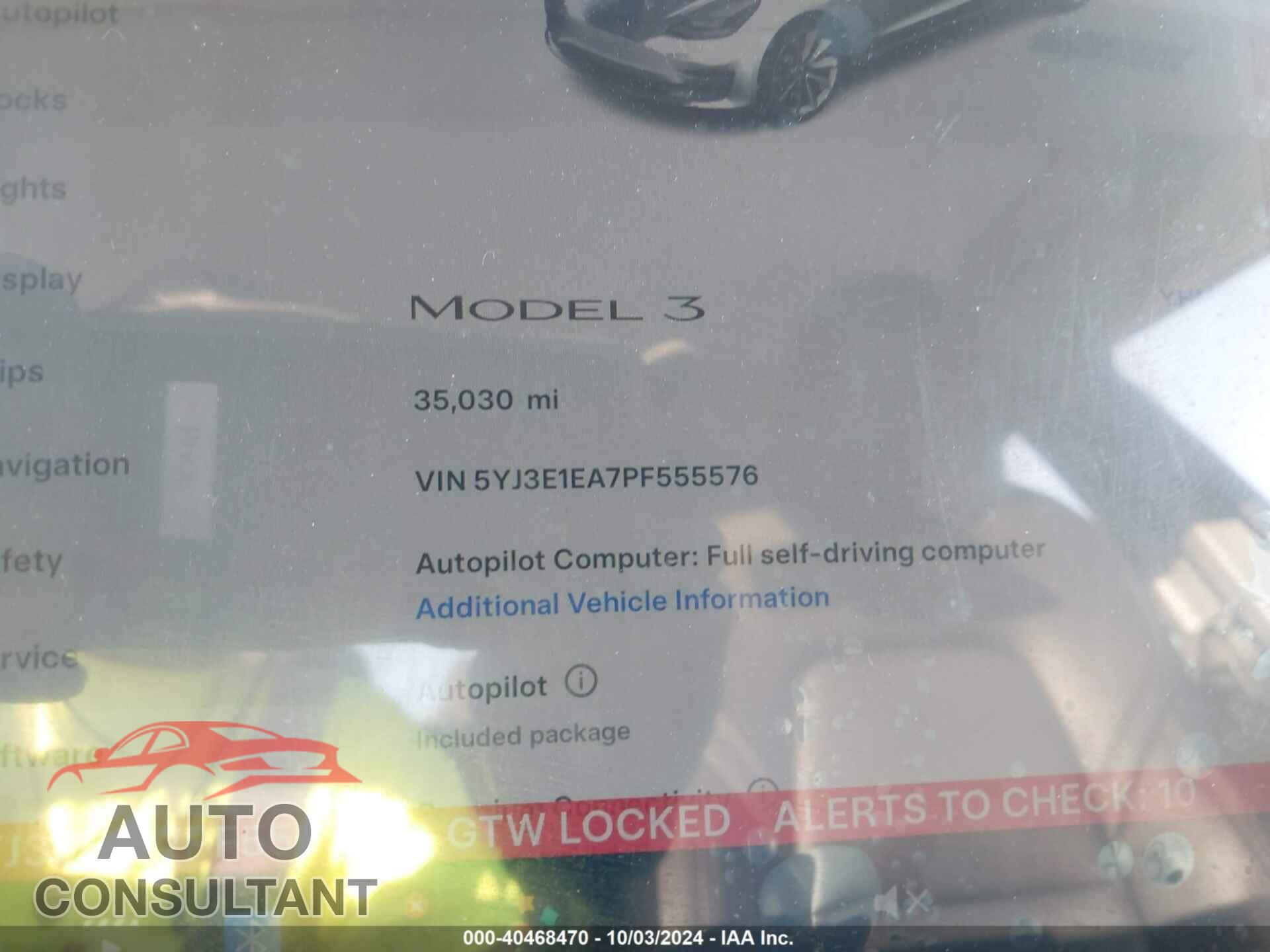 TESLA MODEL 3 2023 - 5YJ3E1EA7PF555576
