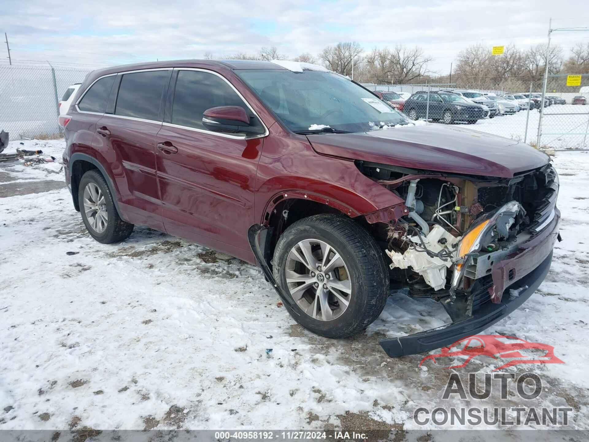TOYOTA HIGHLANDER 2016 - 5TDBKRFHXGS257565