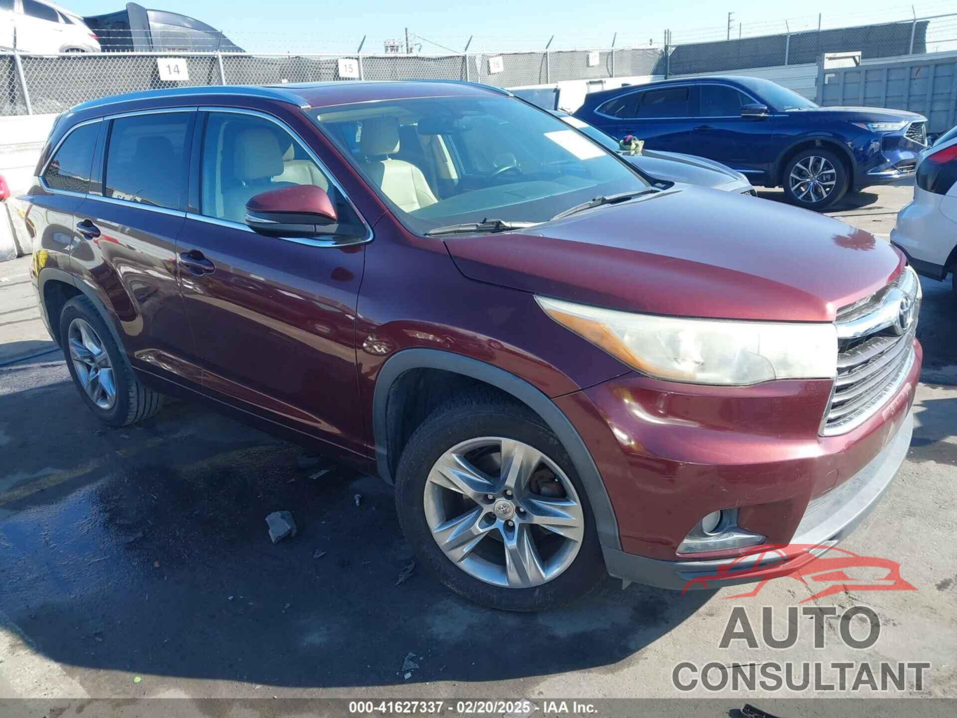 TOYOTA HIGHLANDER 2014 - 5TDYKRFH6ES025844