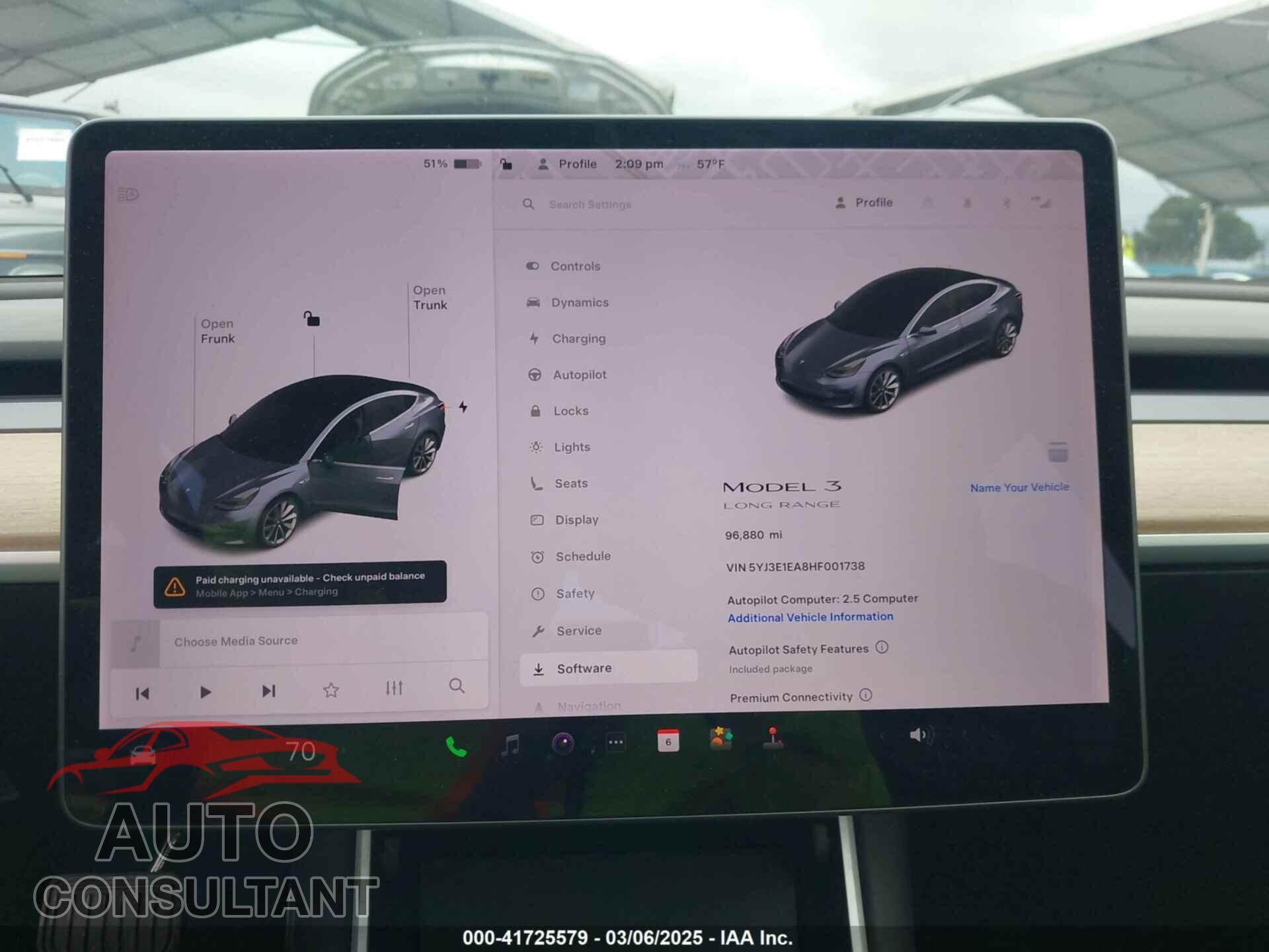TESLA MODEL 3 2017 - 5YJ3E1EA8HF001738