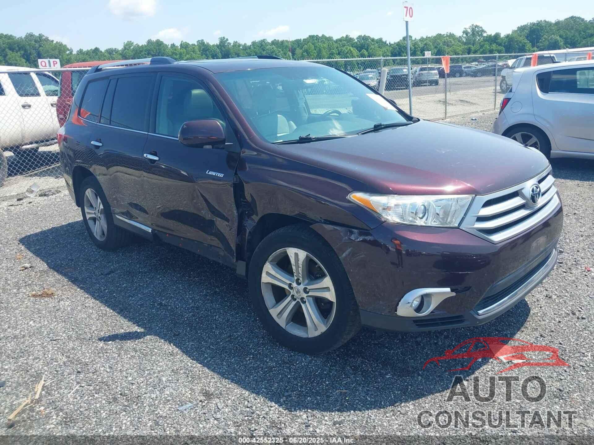 TOYOTA HIGHLANDER 2012 - 5TDDK3EH9CS136107