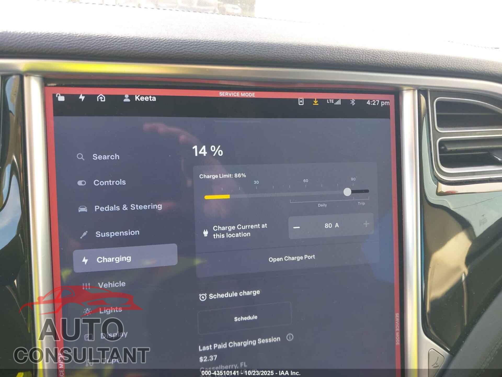 TESLA MODEL S 2014 - 5YJSA1S19EFP45680