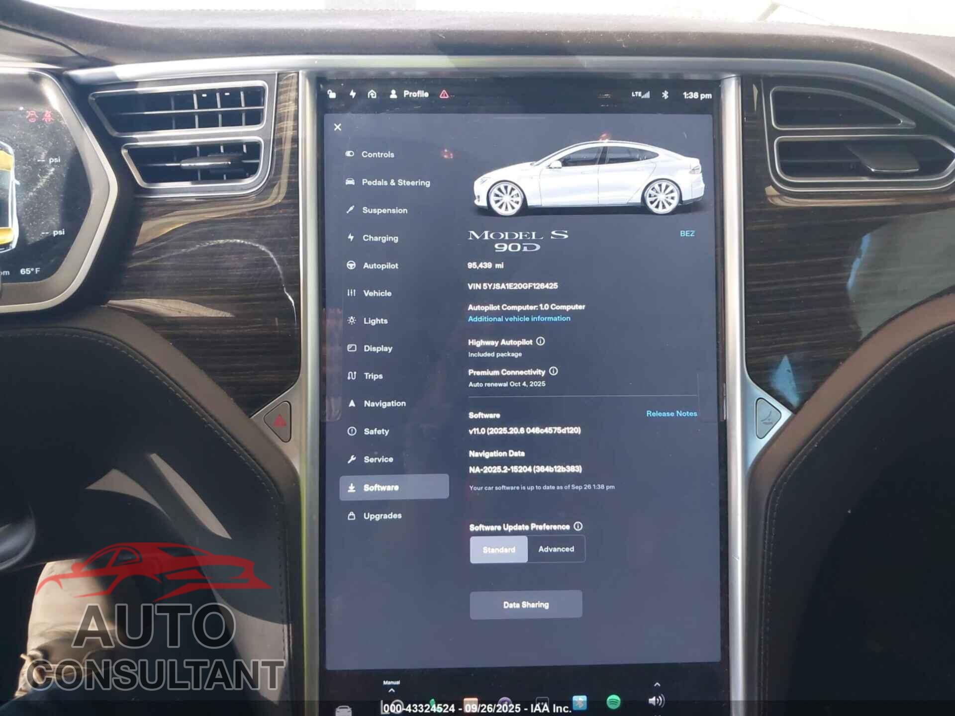 TESLA MODEL S 2016 - 5YJSA1E20GF126425