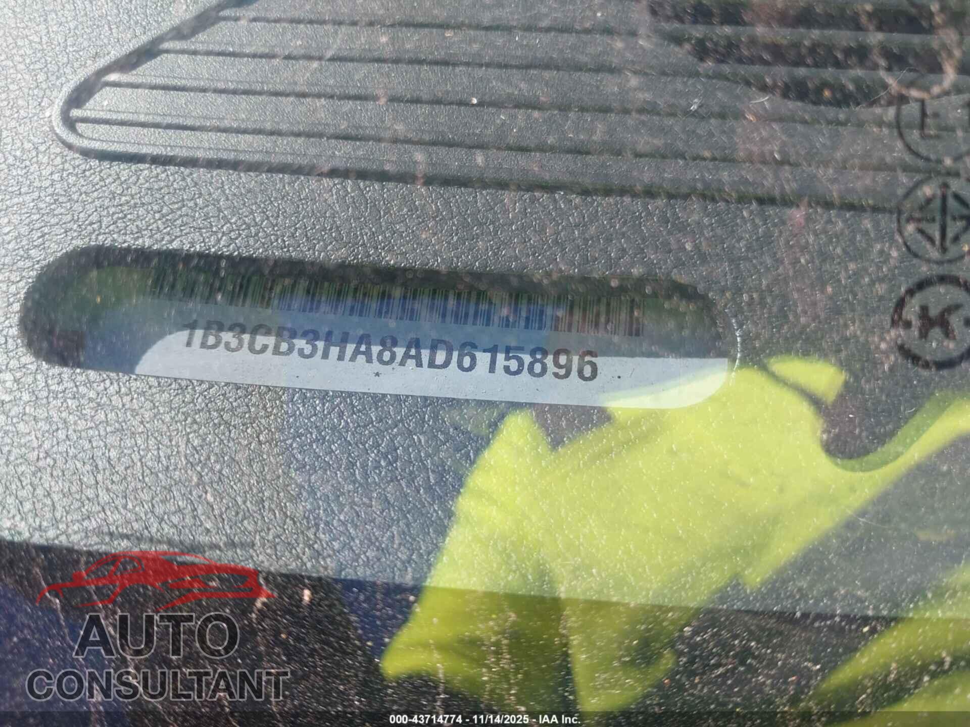 DODGE CALIBER 2010 - 1B3CB3HA8AD615896