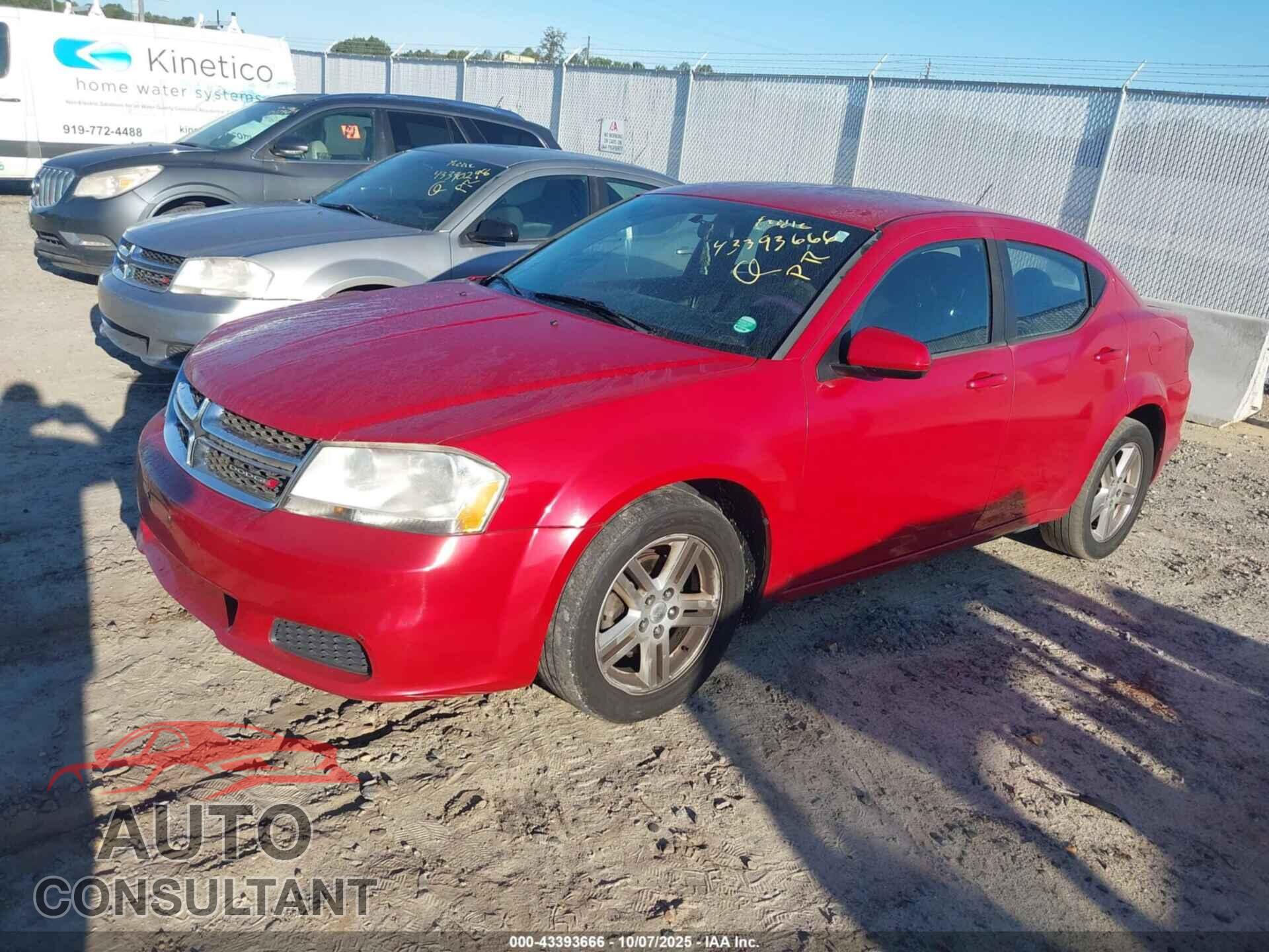 DODGE AVENGER 2012 - 1C3CDZCB7CN237003