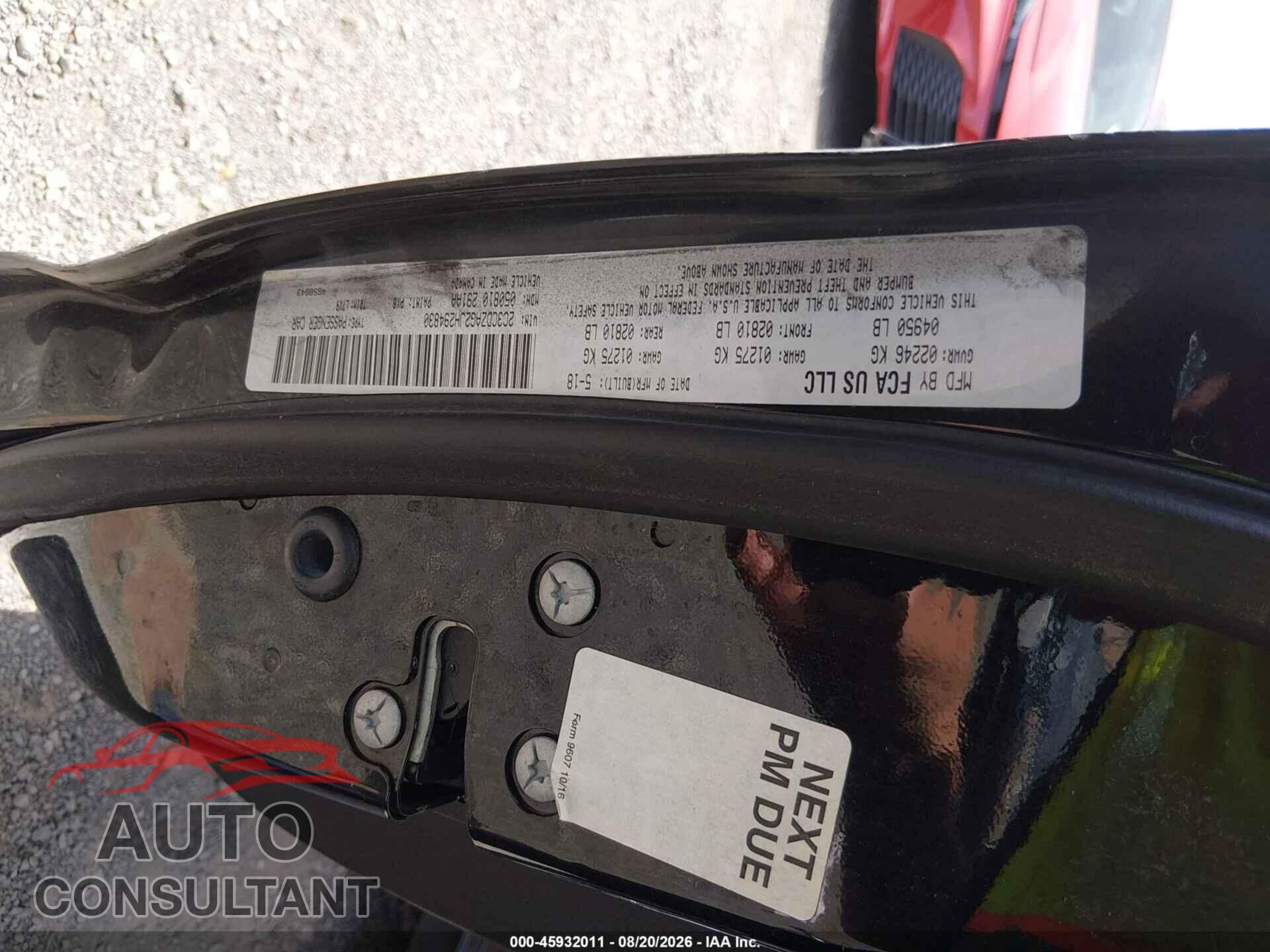 DODGE CHALLENGER 2018 - 2C3CDZAG2JH294830