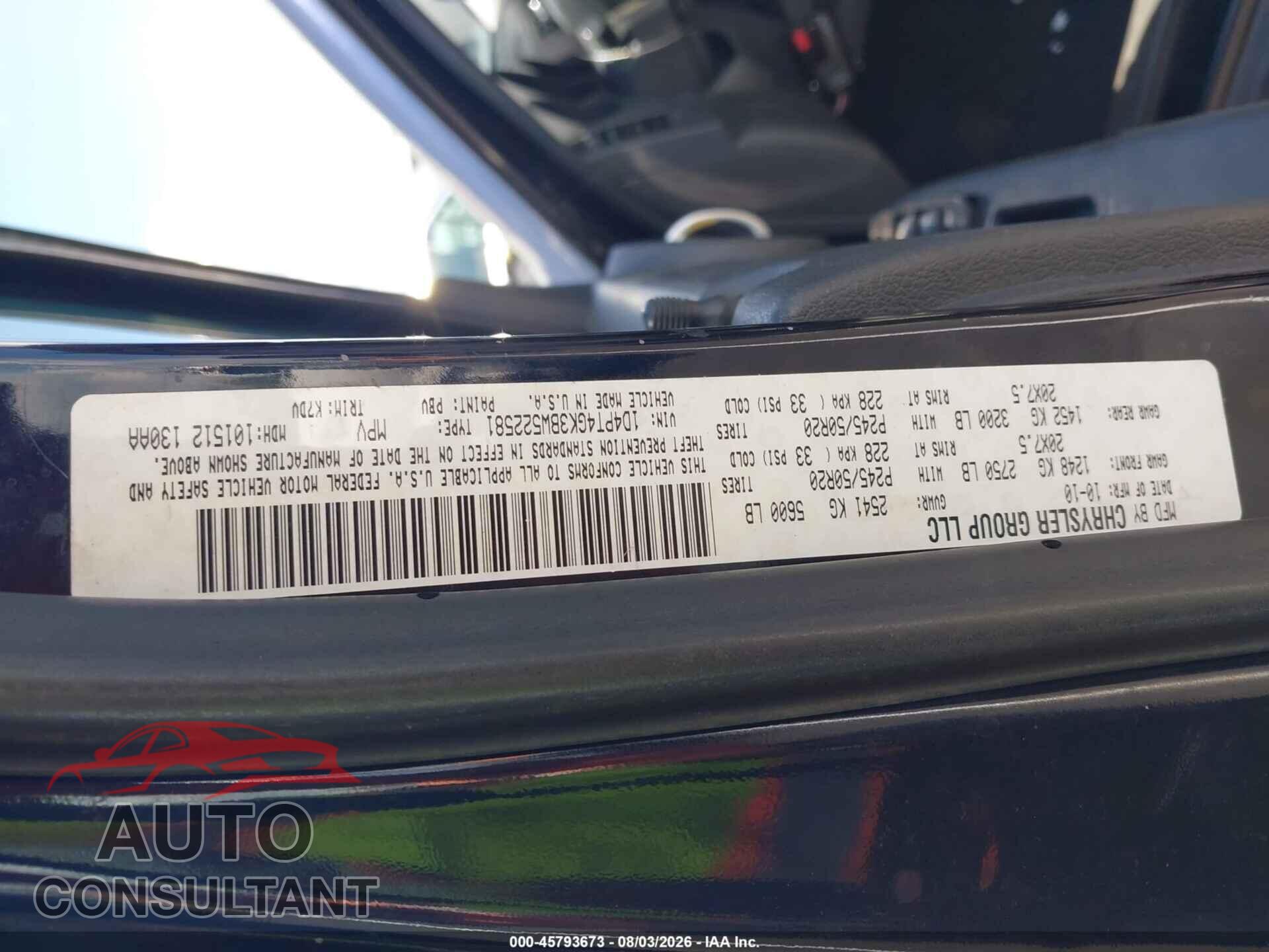 DODGE NITRO 2011 - 1D4PT4GK3BW522581