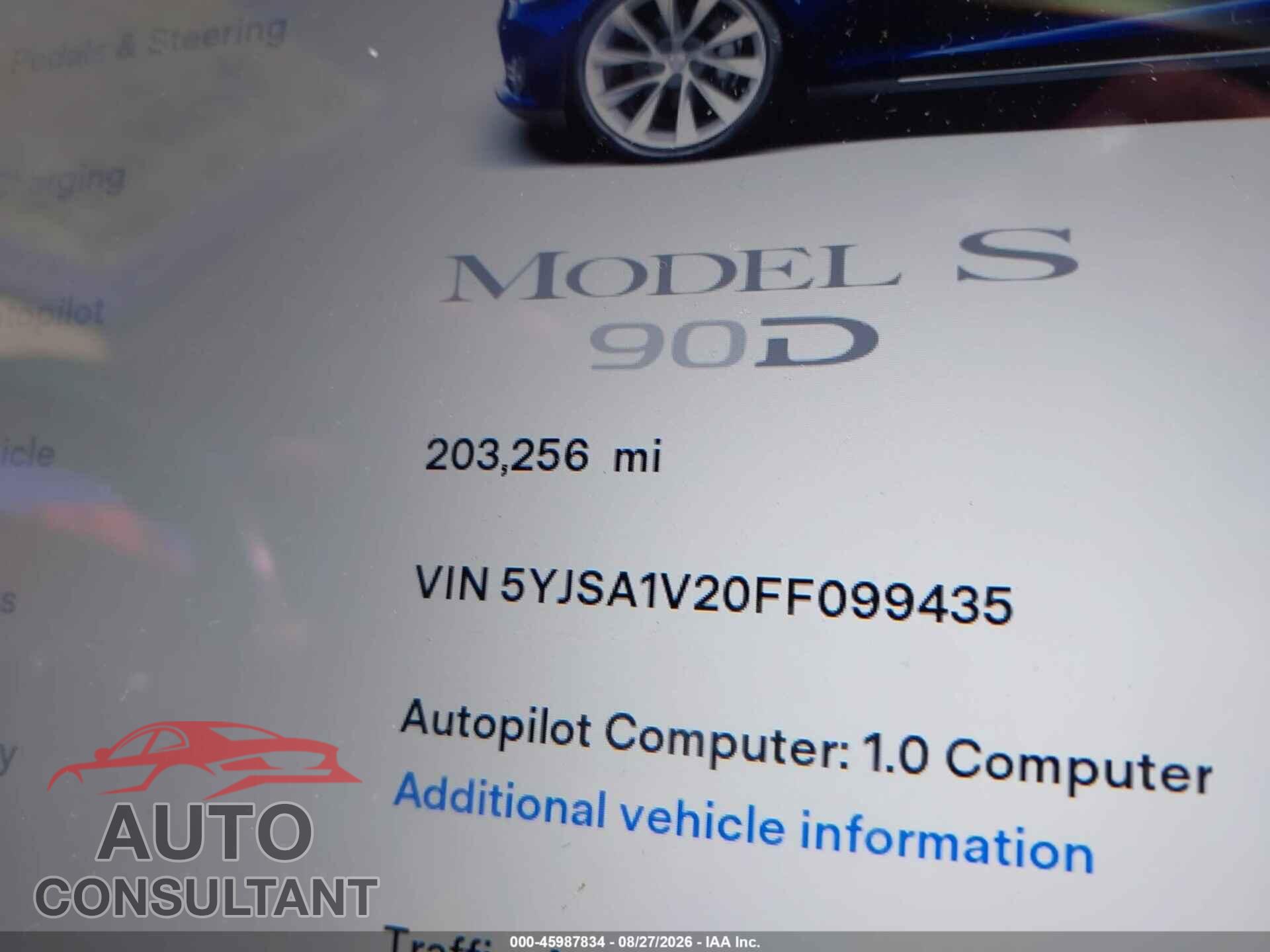 TESLA MODEL S 2015 - 5YJSA1V20FF099435