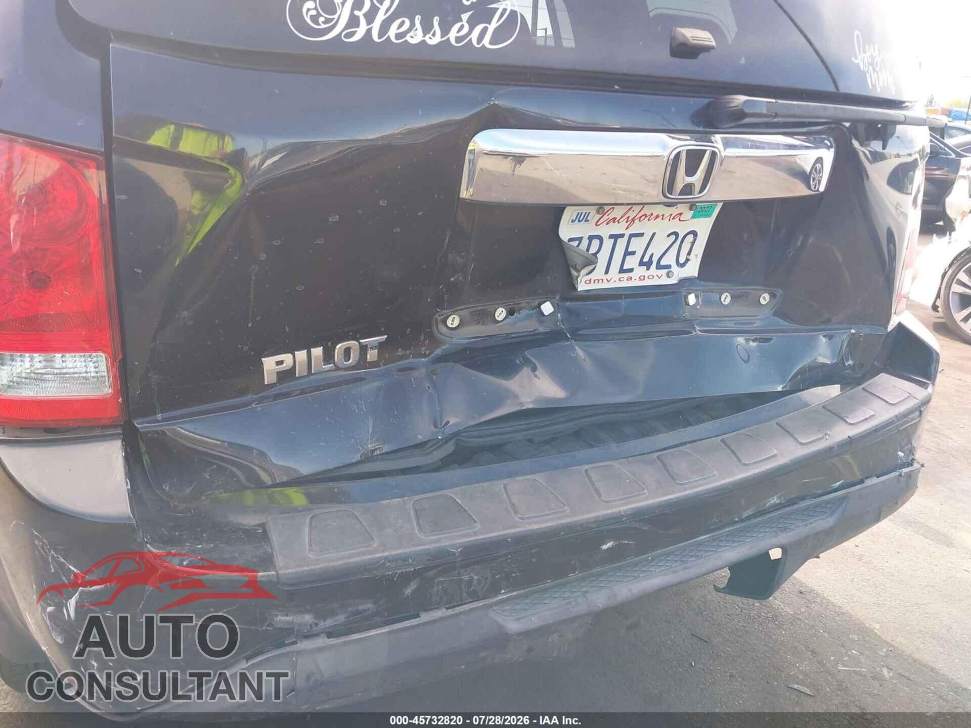 HONDA PILOT 2013 - 5FNYF3H28DB036809