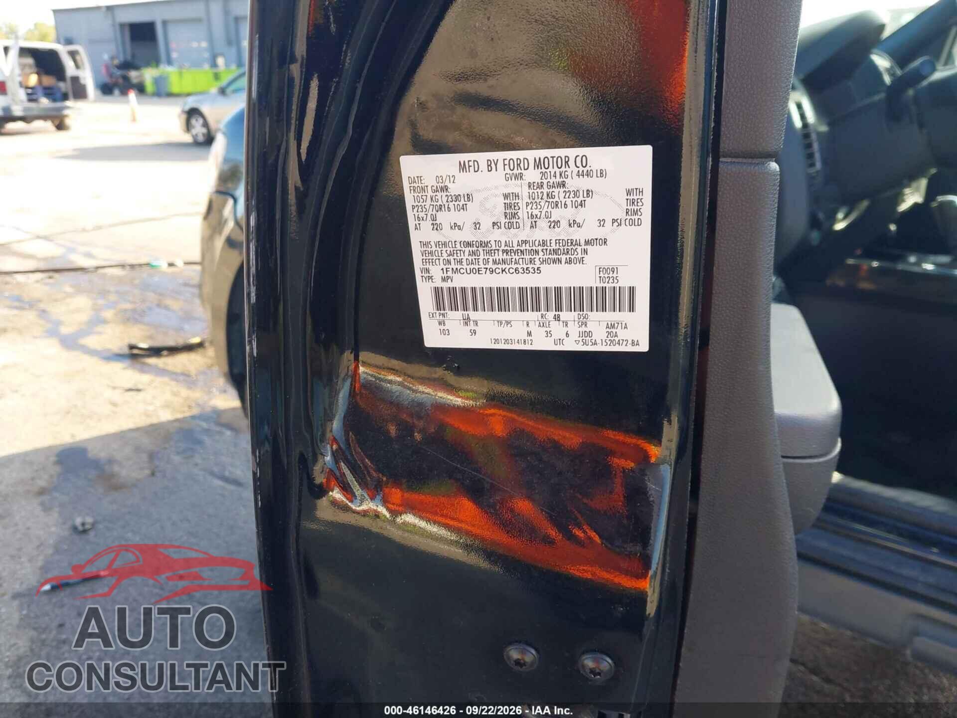 FORD ESCAPE 2012 - 1FMCU0E79CKC63535