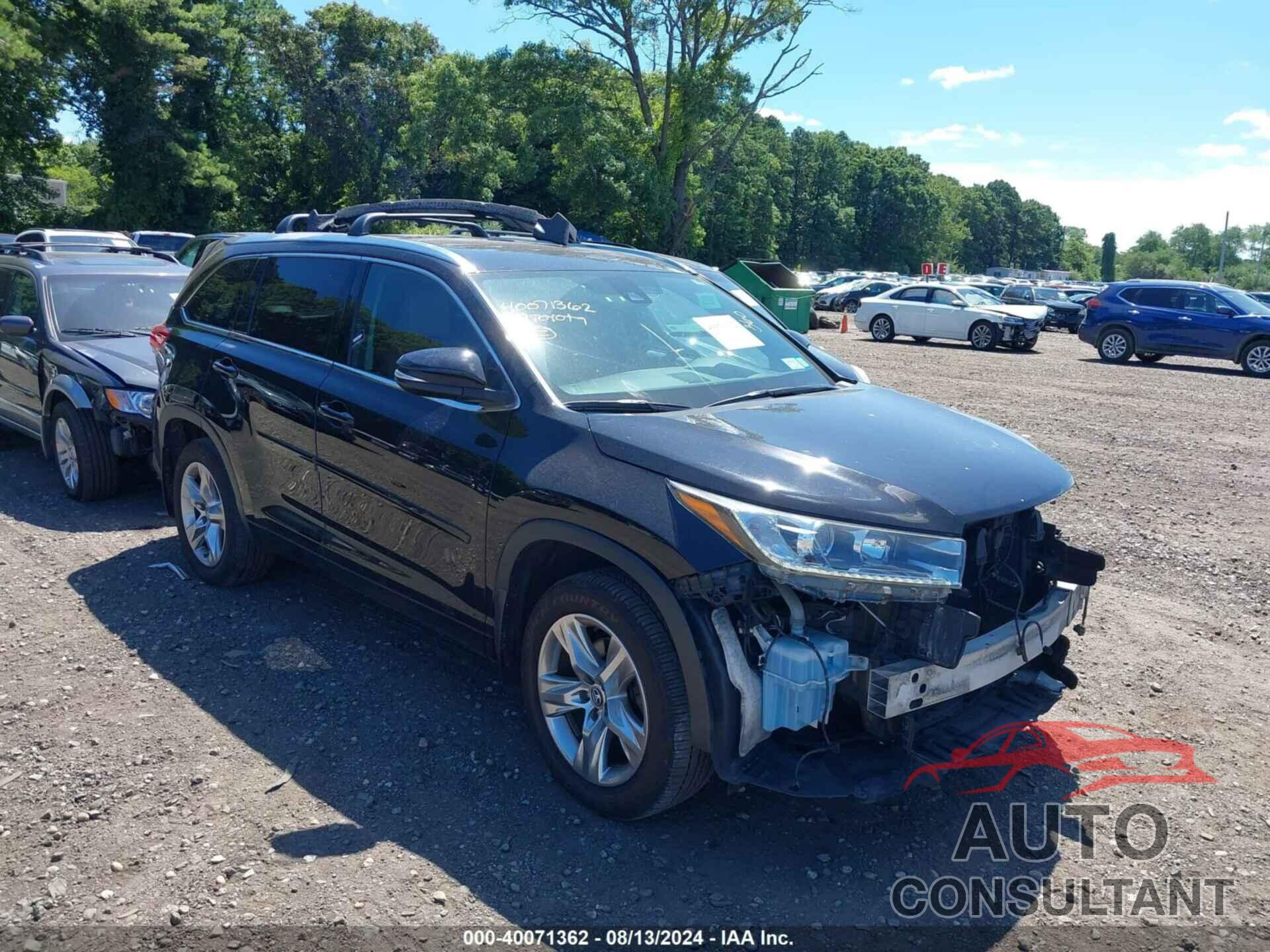 TOYOTA HIGHLANDER 2017 - 5TDDZRFH1HS394268