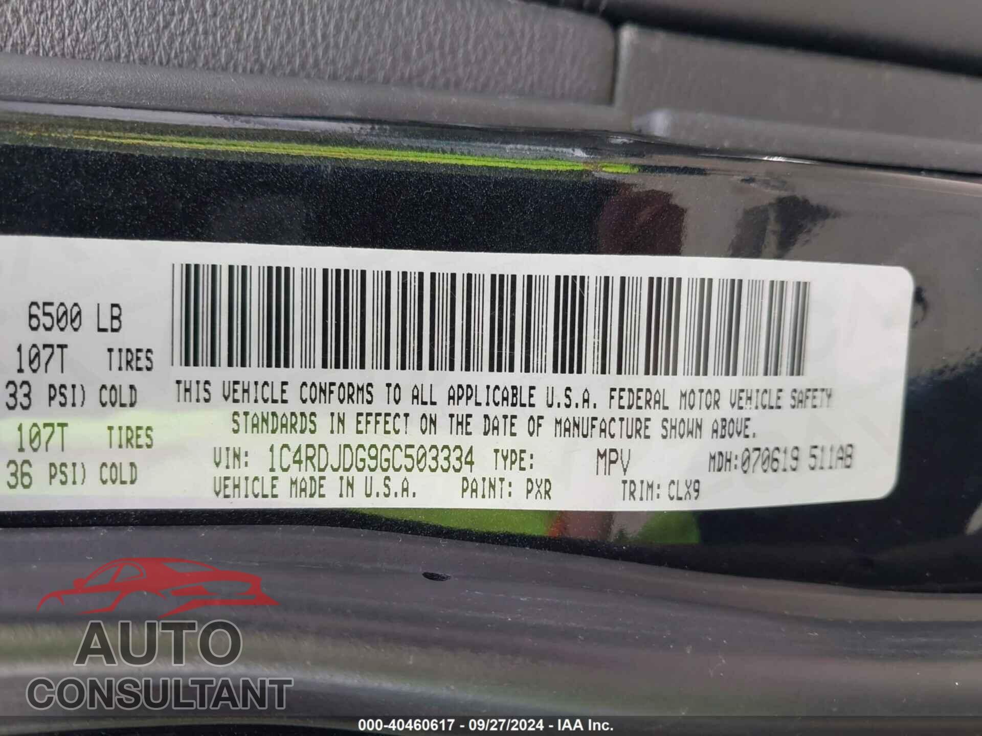 DODGE DURANGO 2016 - 1C4RDJDG9GC503334