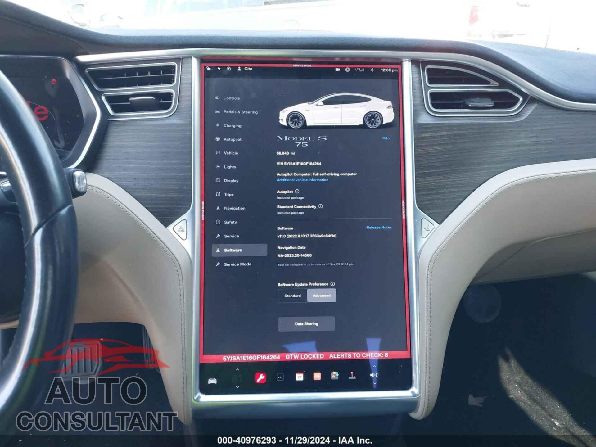 TESLA MODEL S 2016 - 5YJSA1E16GF164264