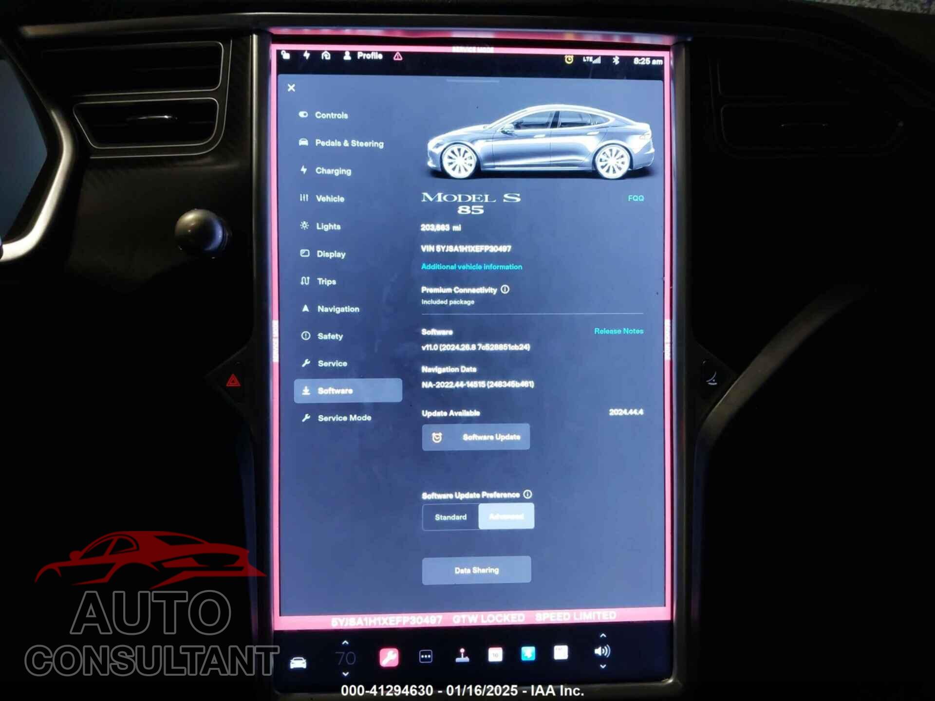 TESLA MODEL S 2014 - 5YJSA1H1XEFP30497