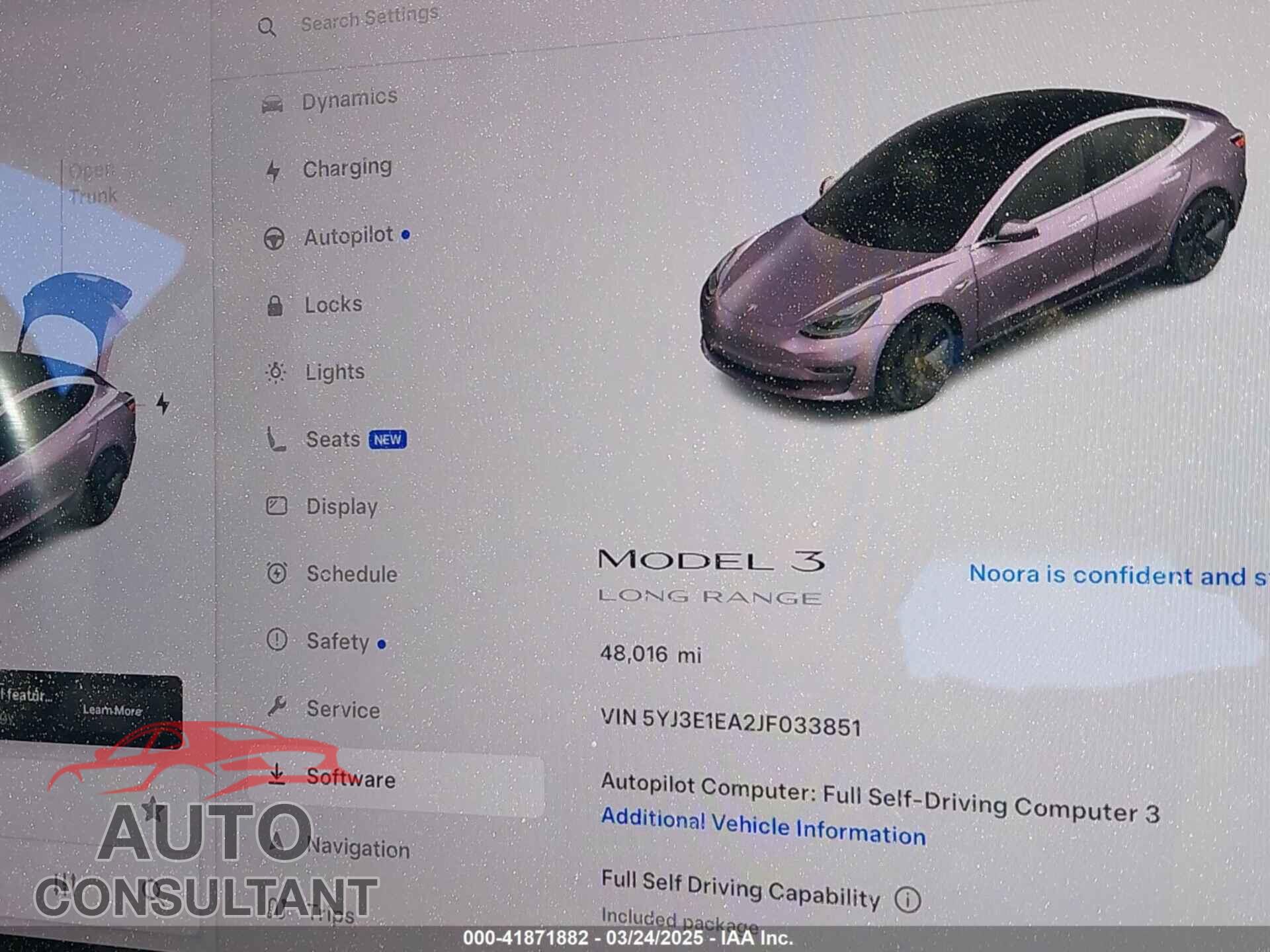 TESLA MODEL 3 2018 - 5YJ3E1EA2JF033851
