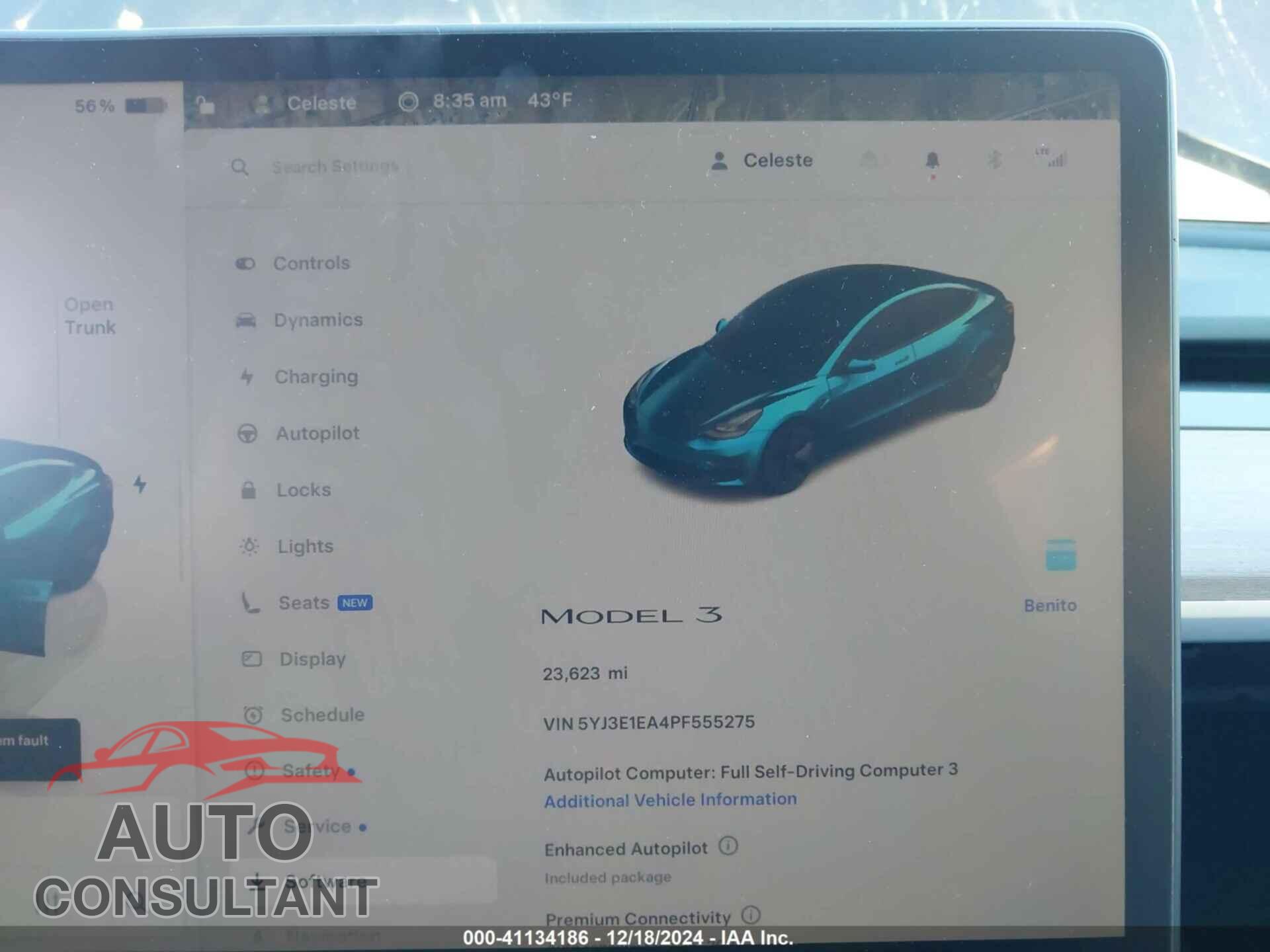 TESLA MODEL 3 2023 - 5YJ3E1EA4PF555275
