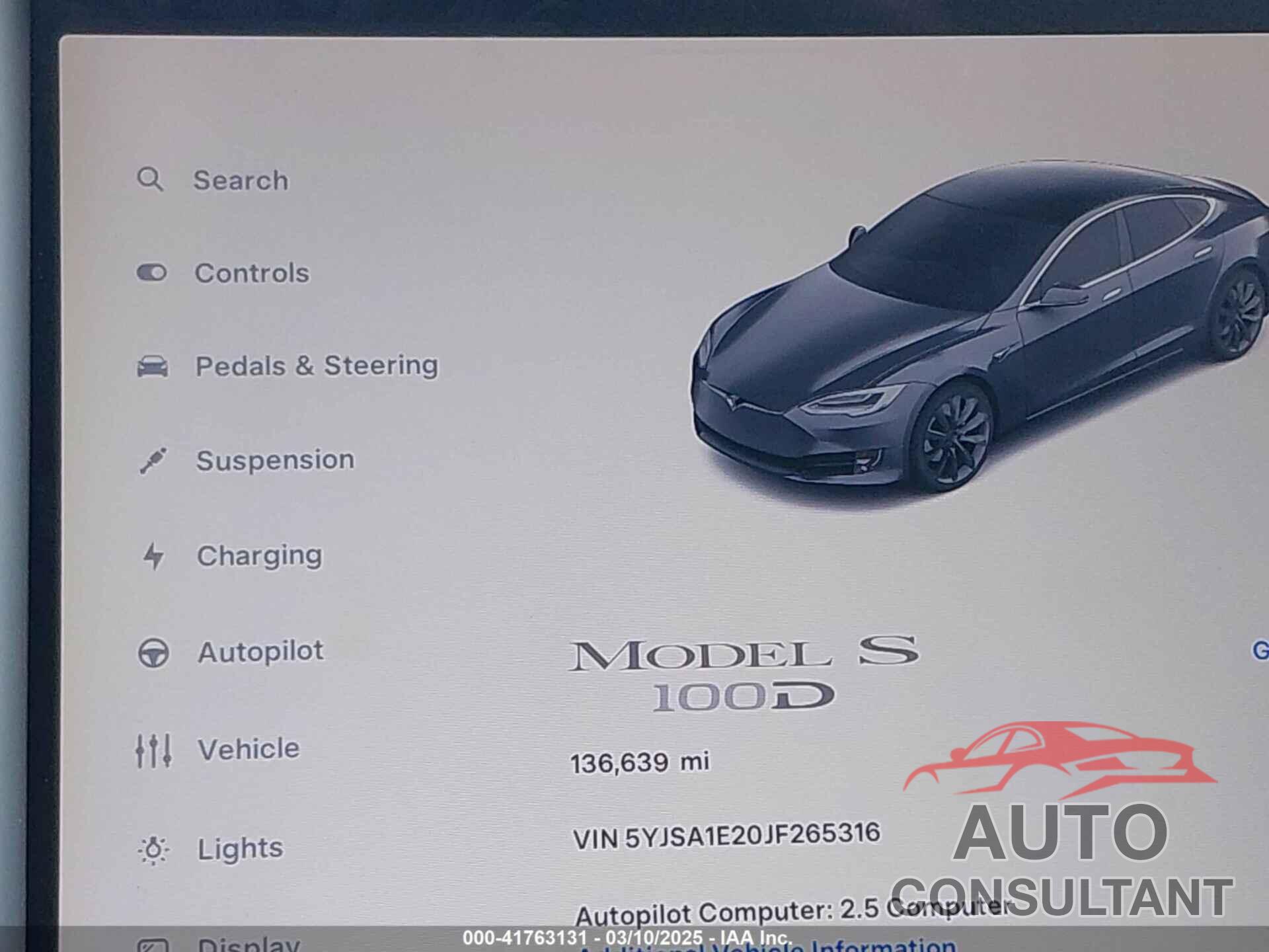TESLA MODEL S 2018 - 5YJSA1E20JF265316