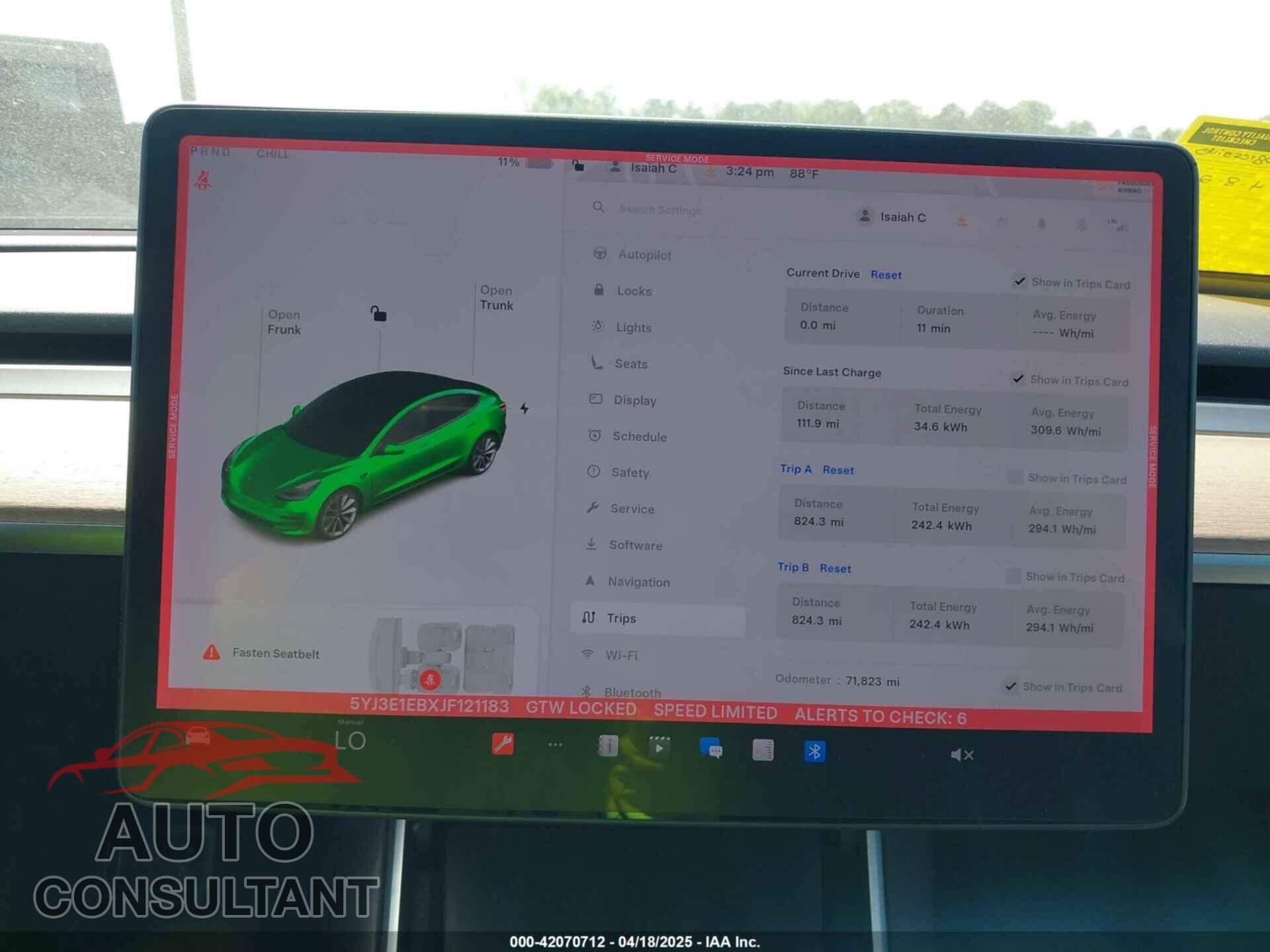 TESLA MODEL 3 2018 - 5YJ3E1EBXJF121183