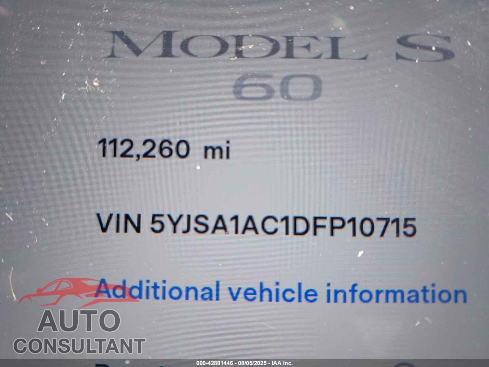 TESLA MODEL S 2013 - 5YJSA1AC1DFP10715