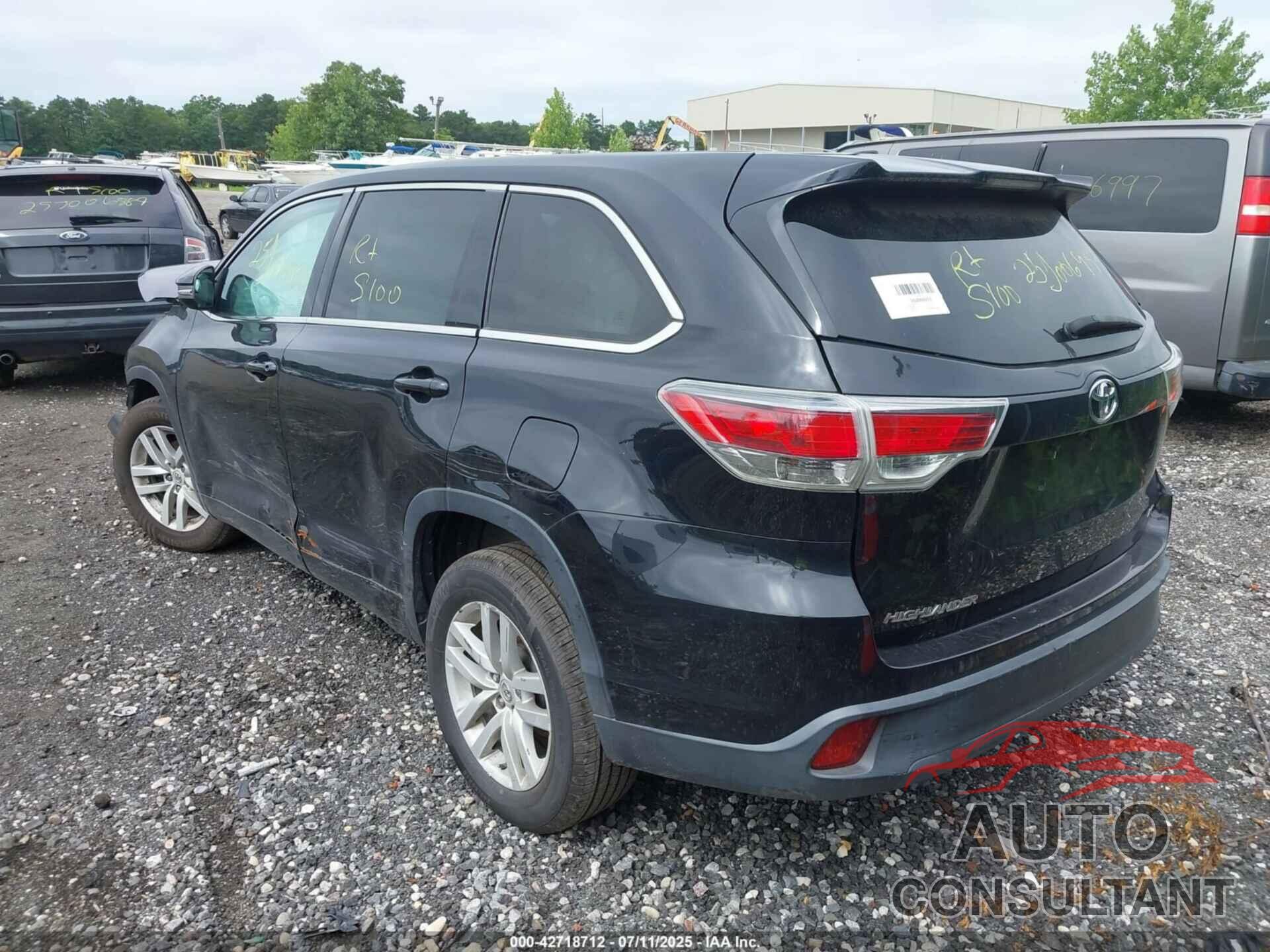 TOYOTA HIGHLANDER 2015 - 5TDZARFH2FS016065