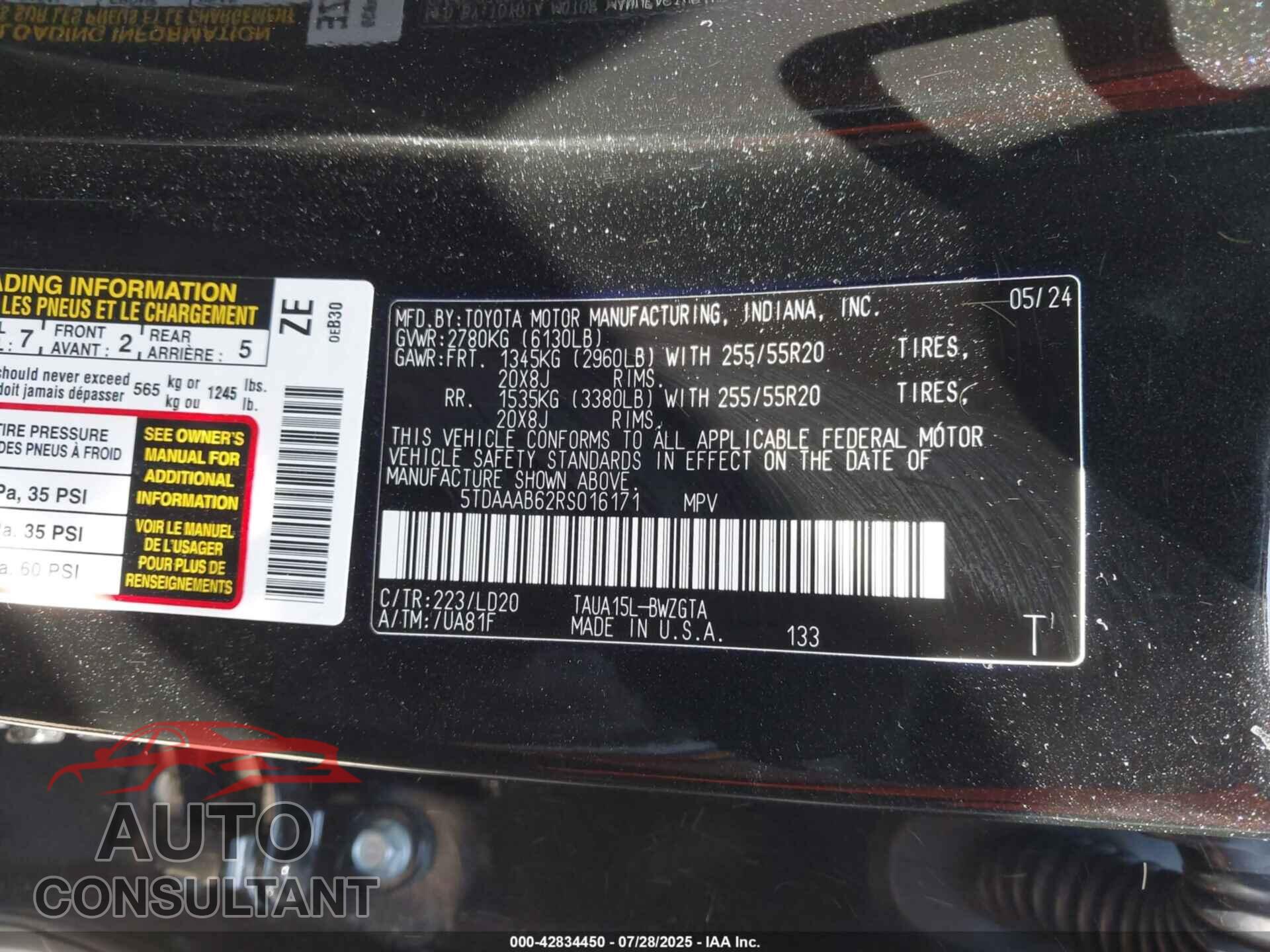 LEXUS TX 350 2024 - 5TDAAAB62RS016171