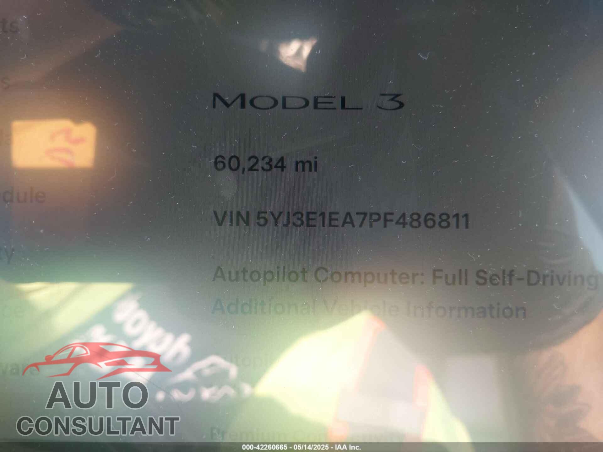 TESLA MODEL 3 2023 - 5YJ3E1EA7PF486811