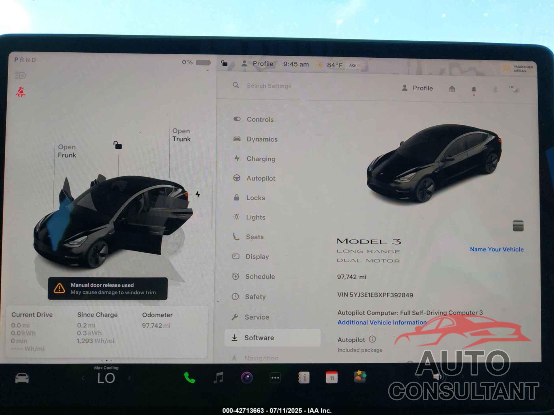 TESLA MODEL 3 2023 - 5YJ3E1EBXPF392849