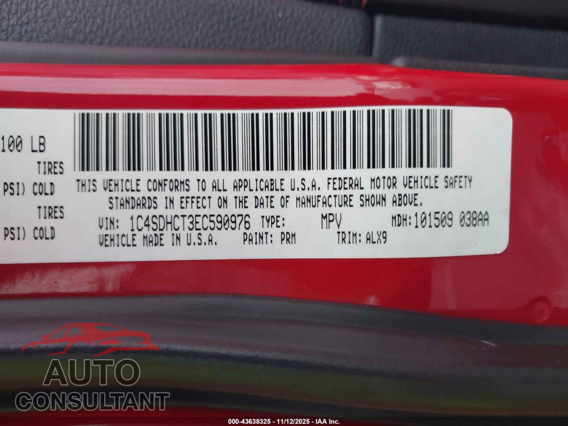 DODGE DURANGO 2014 - 1C4SDHCT3EC590976