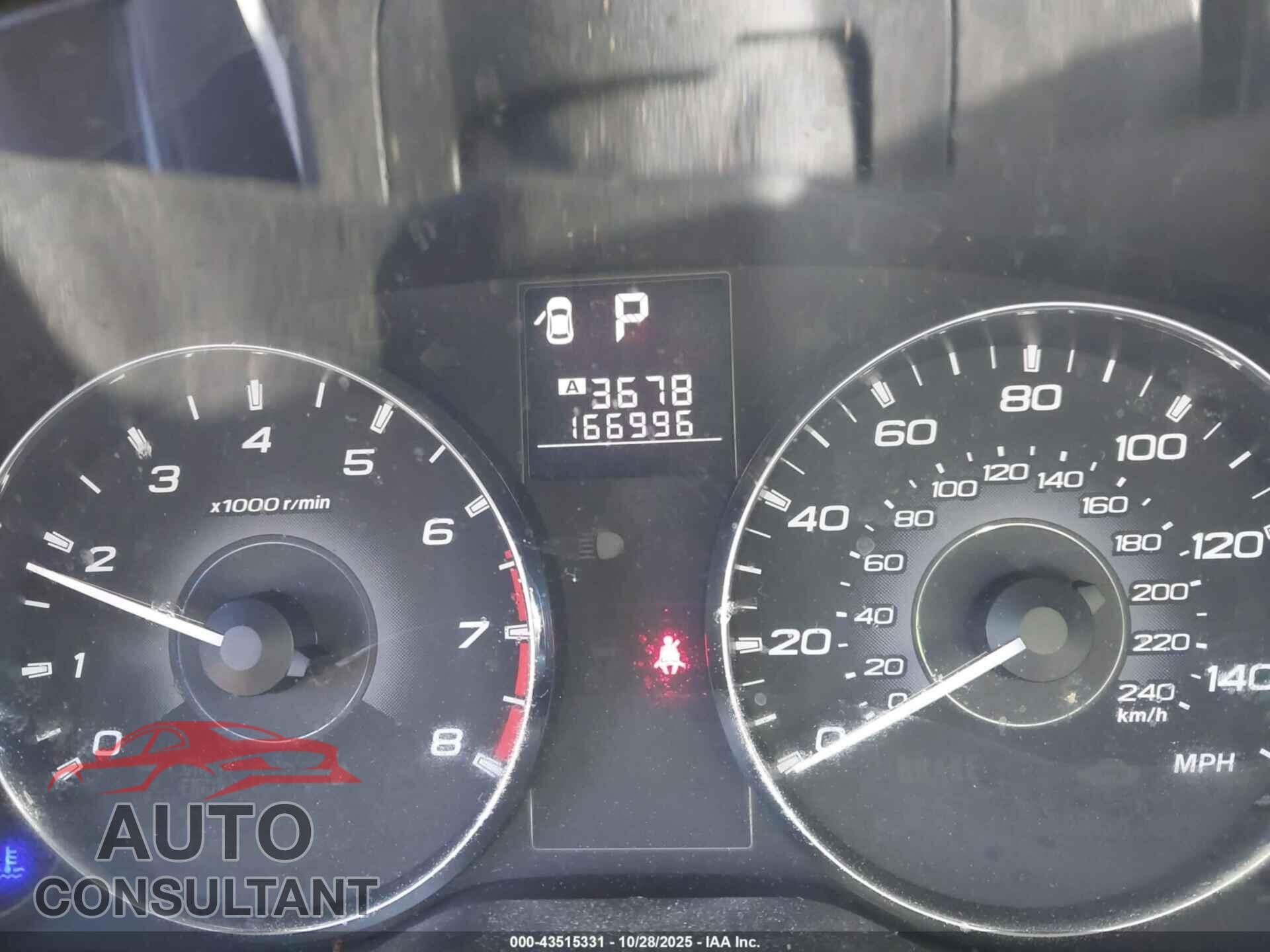 SUBARU OUTBACK 2012 - 4S4BRBLC4C3221096