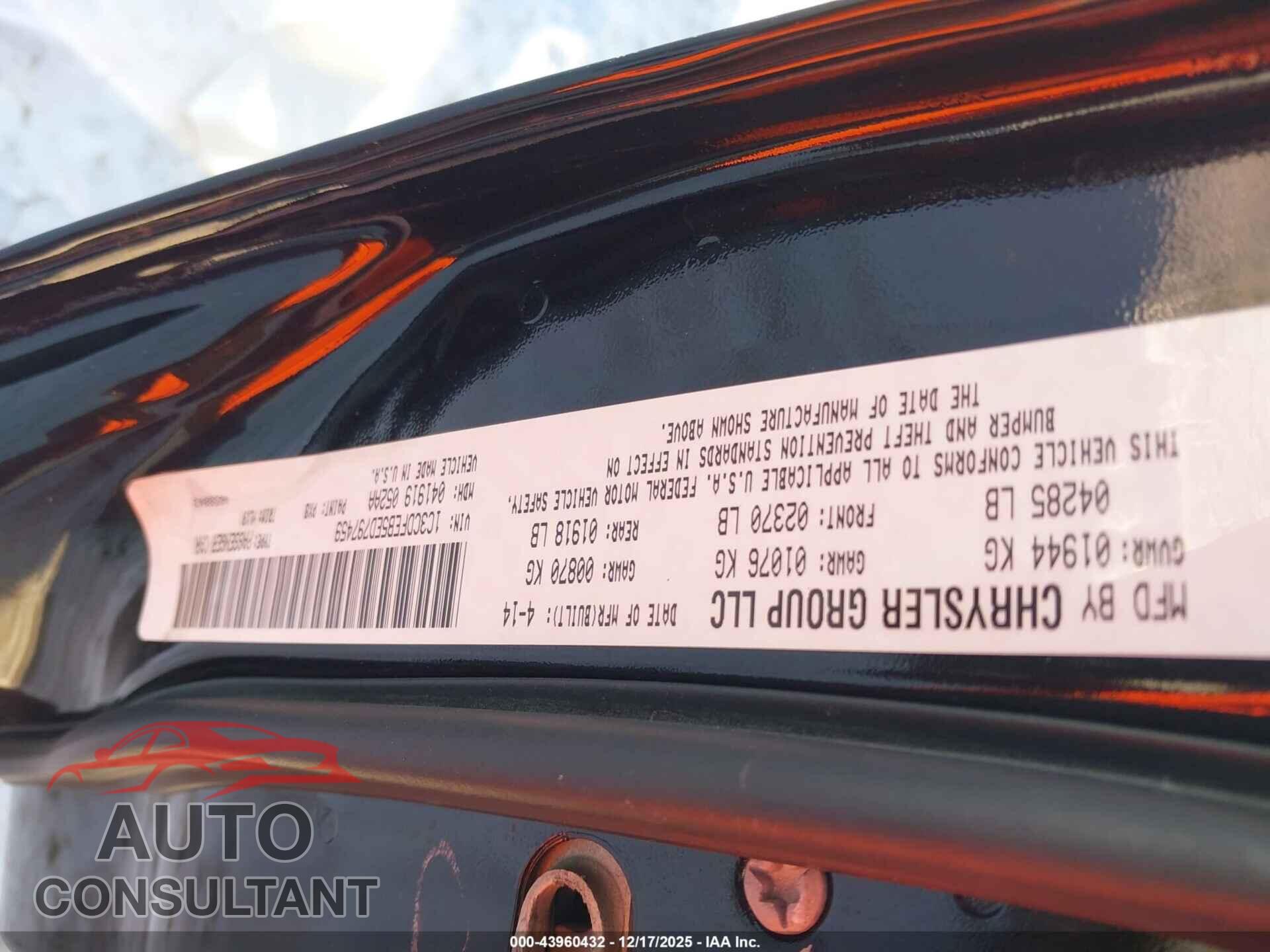 DODGE DART 2014 - 1C3CDFEB5ED797459
